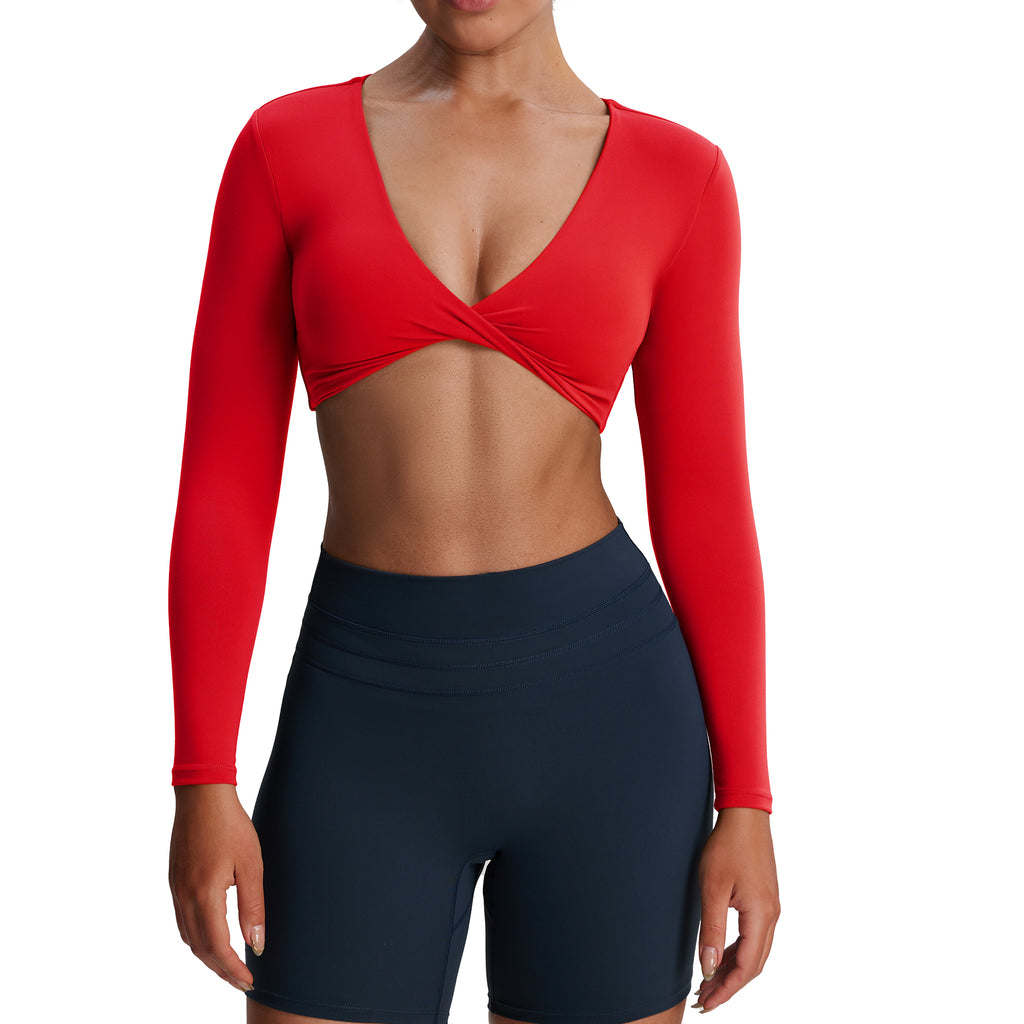 Aoxjox Deep V long-sleeved top