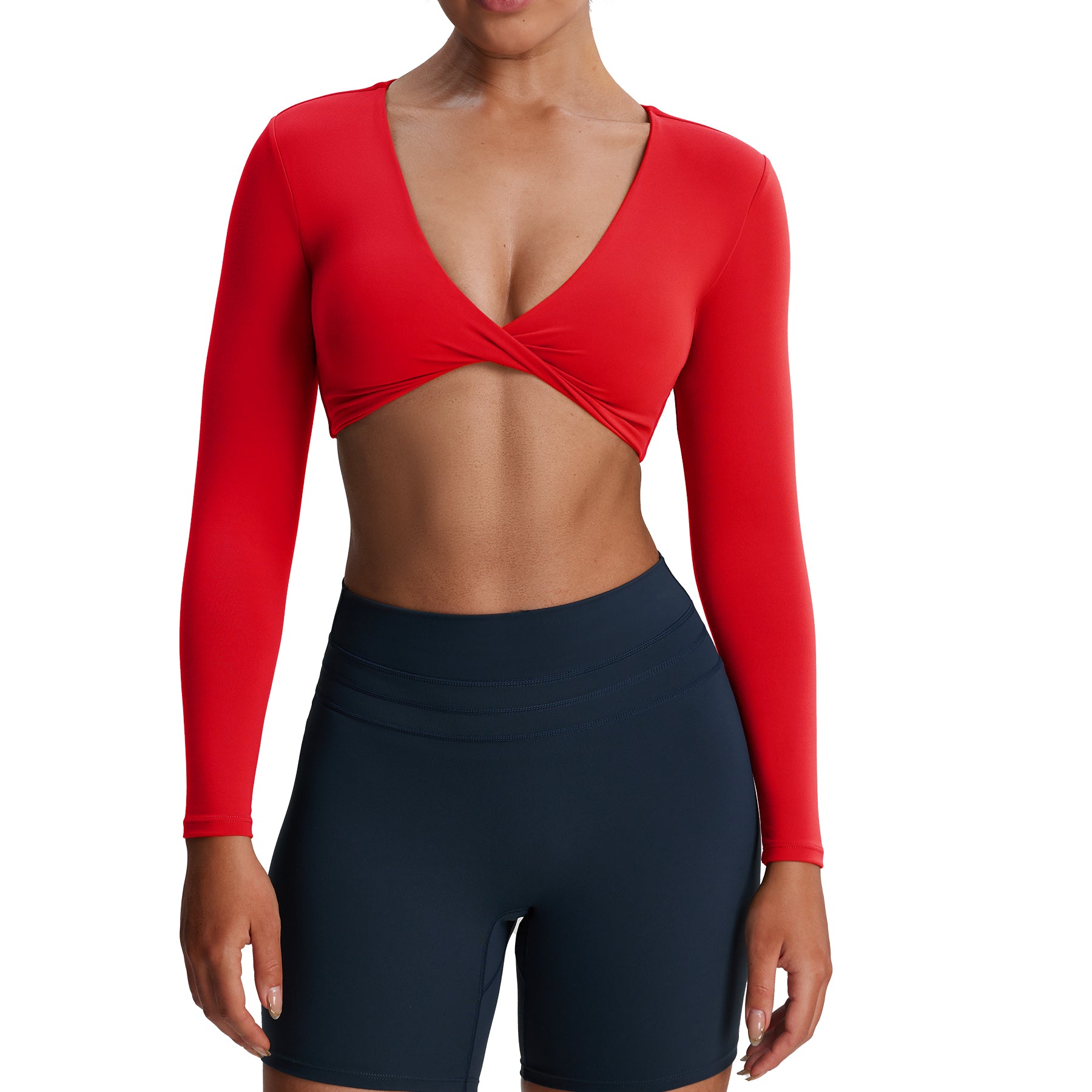 Aoxjox Deep V long-sleeved top
