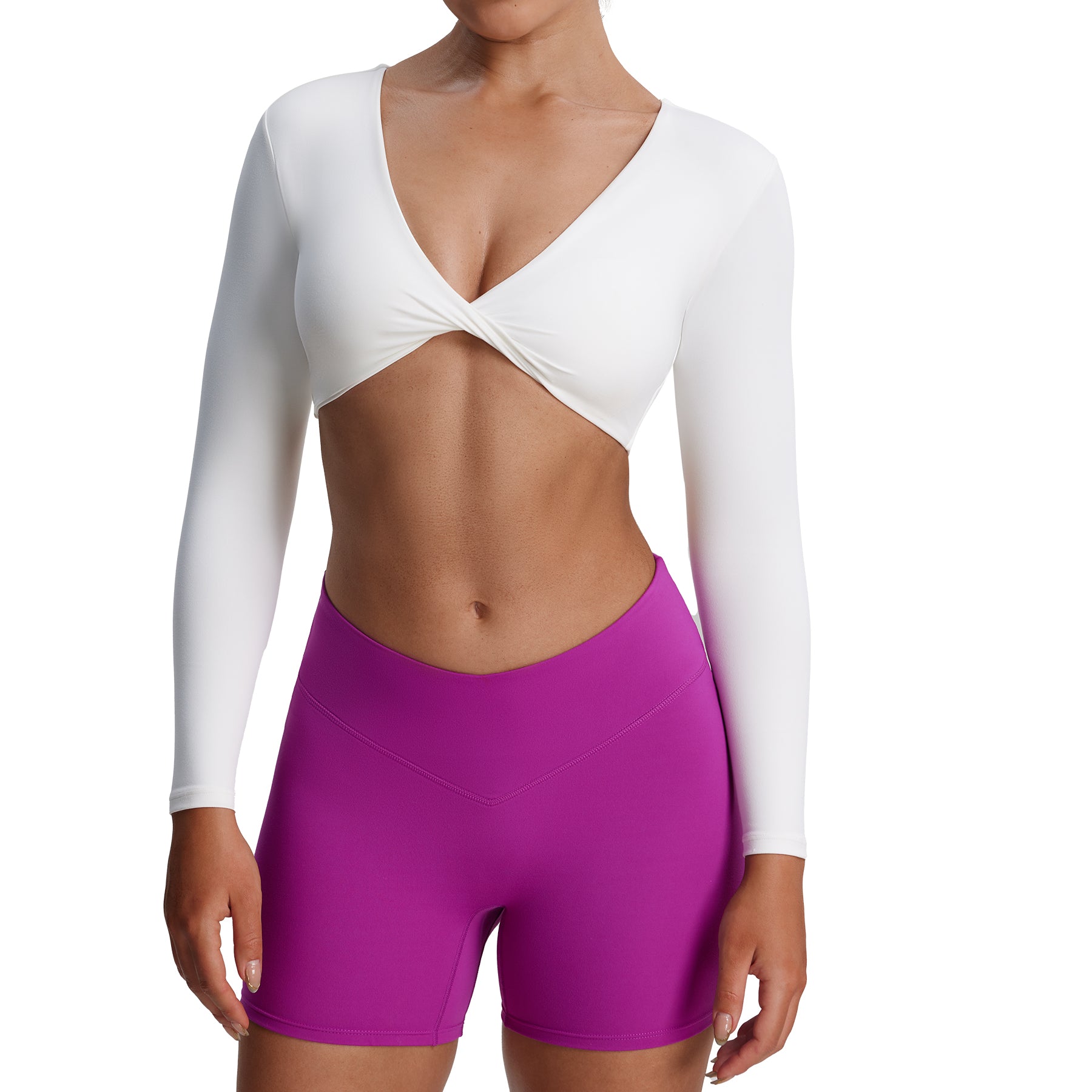 Aoxjox Deep V long-sleeved top