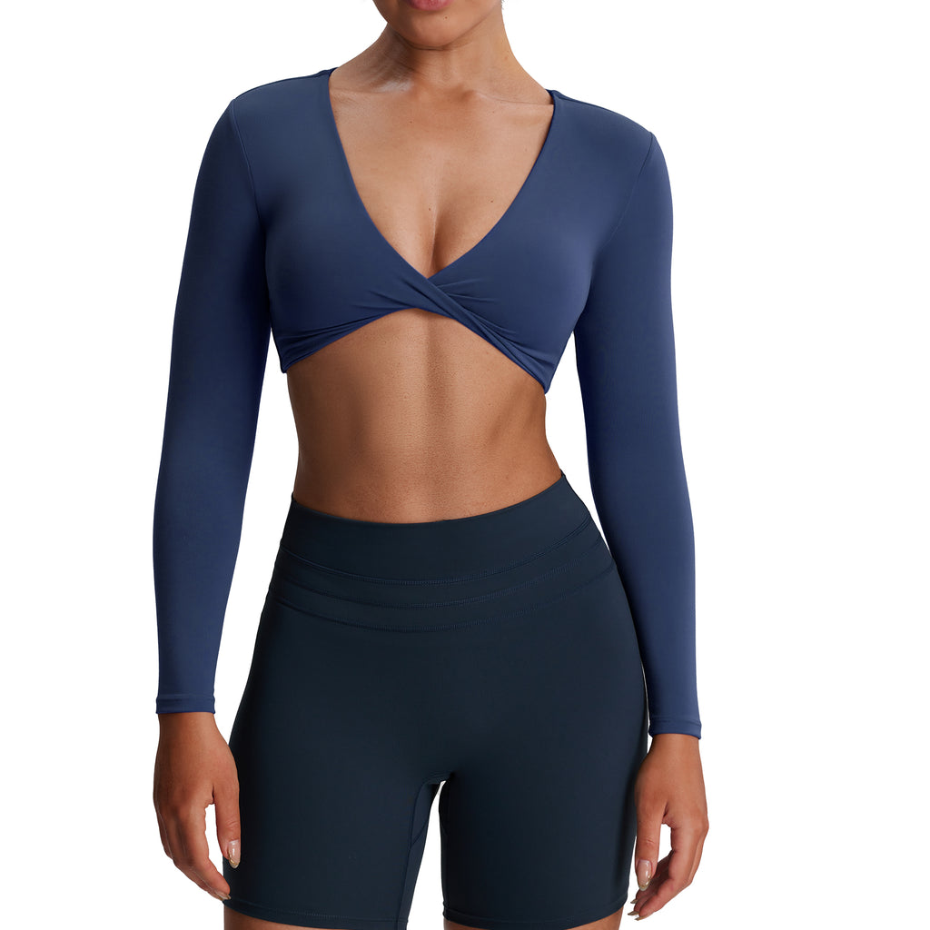 Aoxjox Deep V long-sleeved top