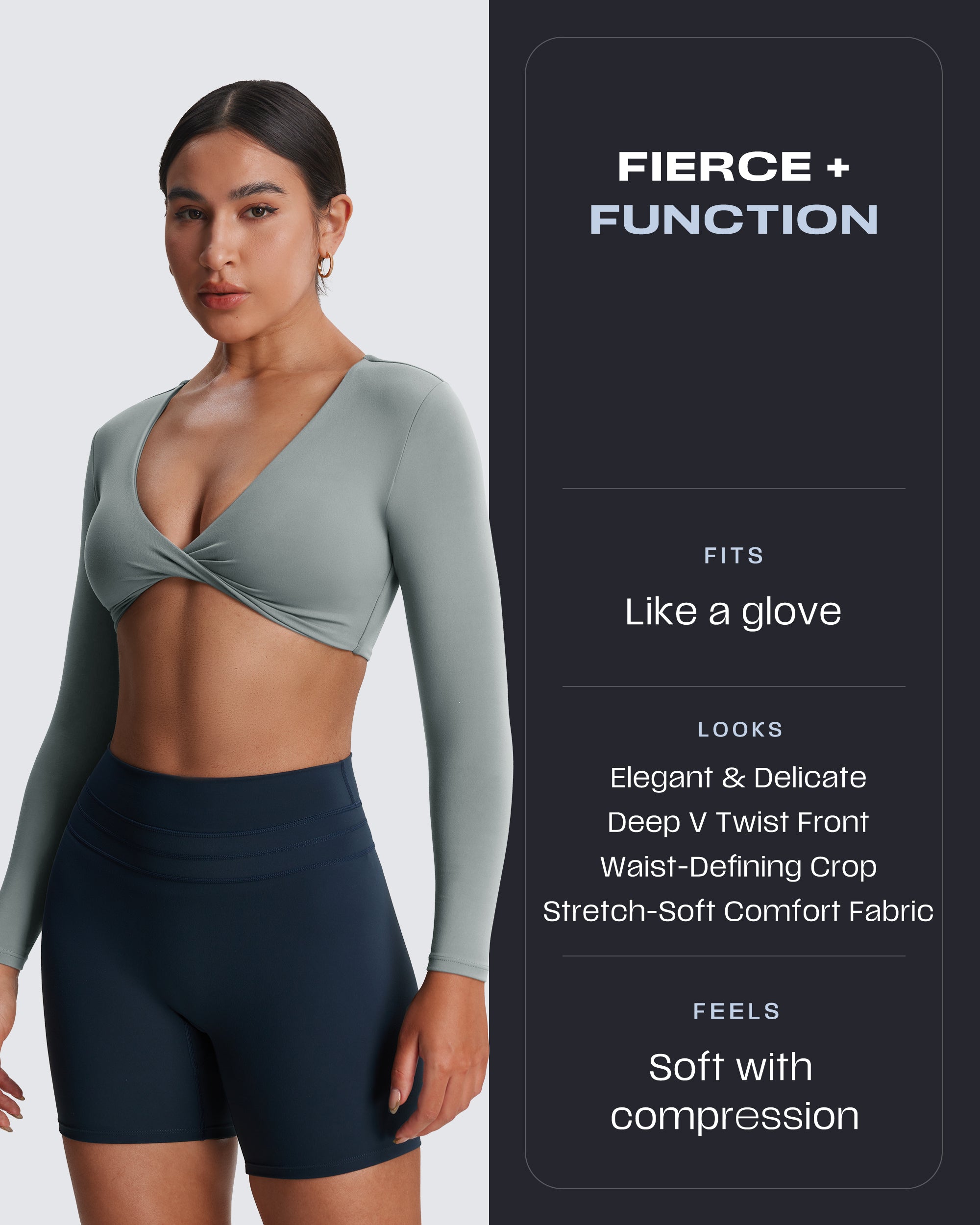 Aoxjox Deep V long-sleeved top