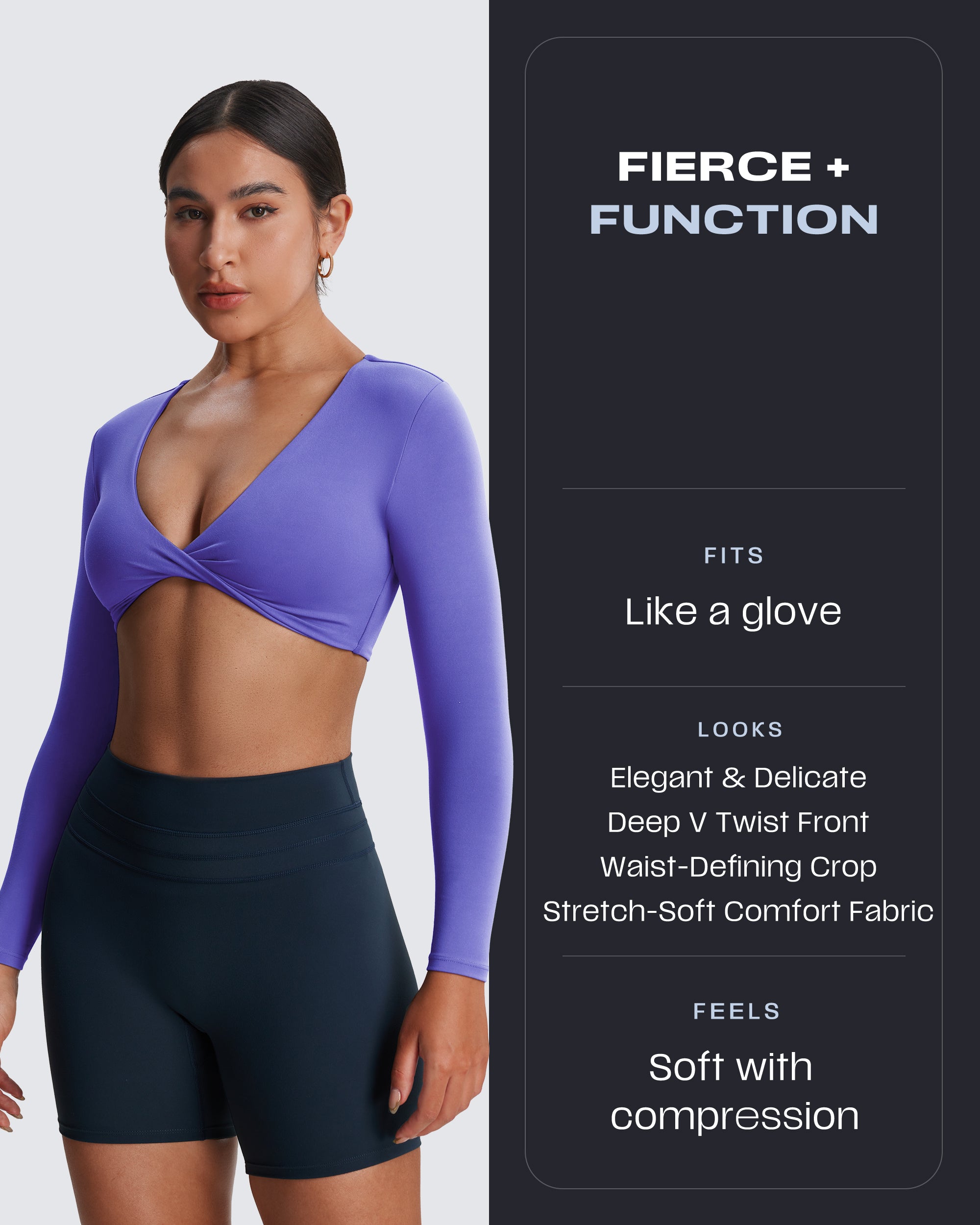 Aoxjox Deep V long-sleeved top