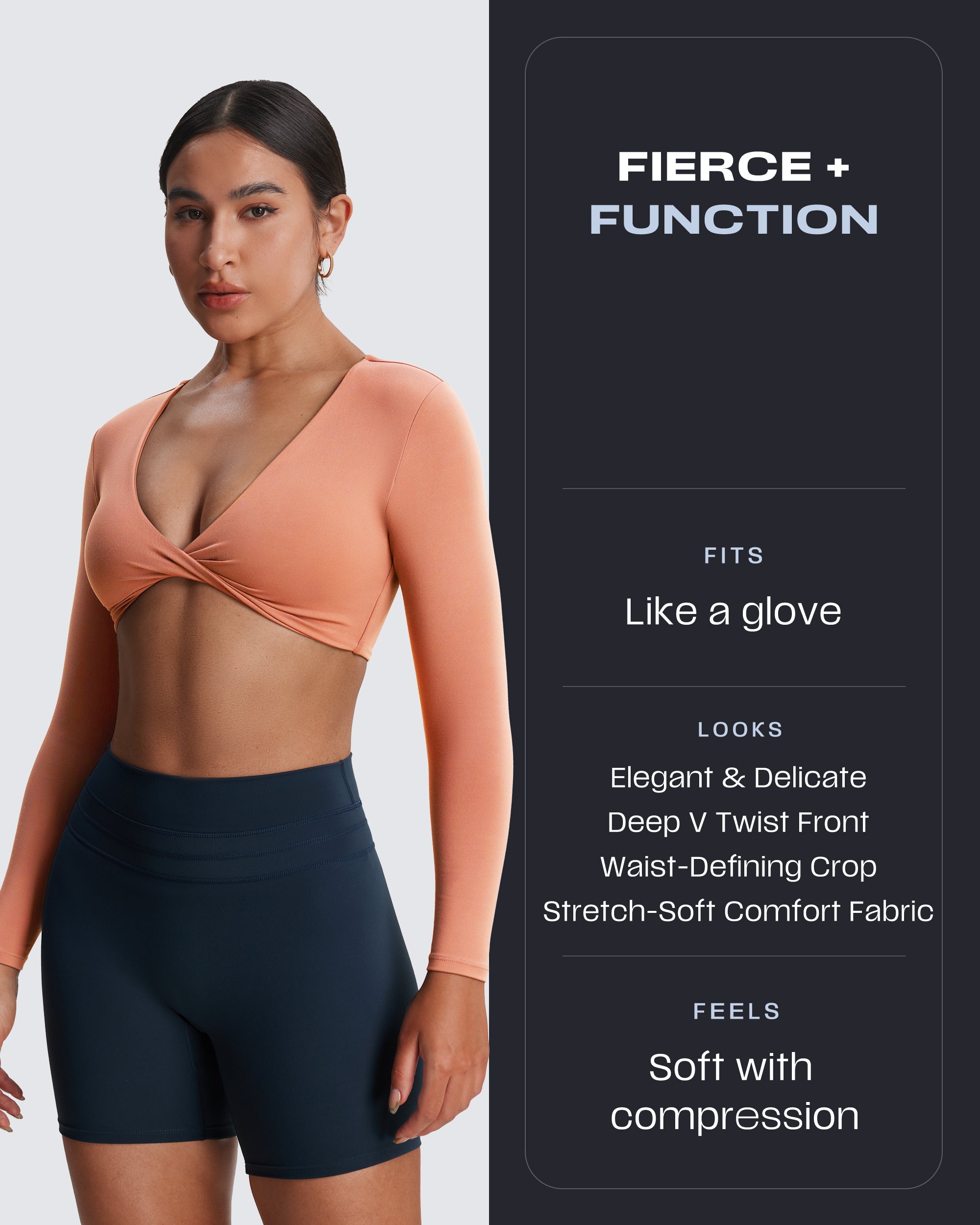Aoxjox Deep V long-sleeved top