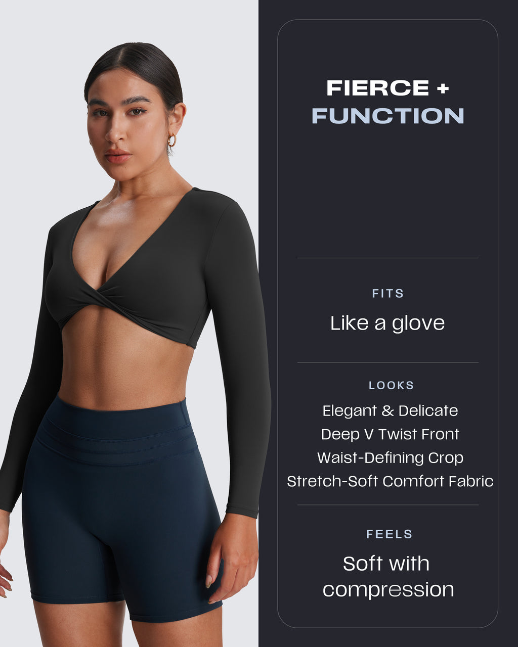 Aoxjox Deep V long-sleeved top