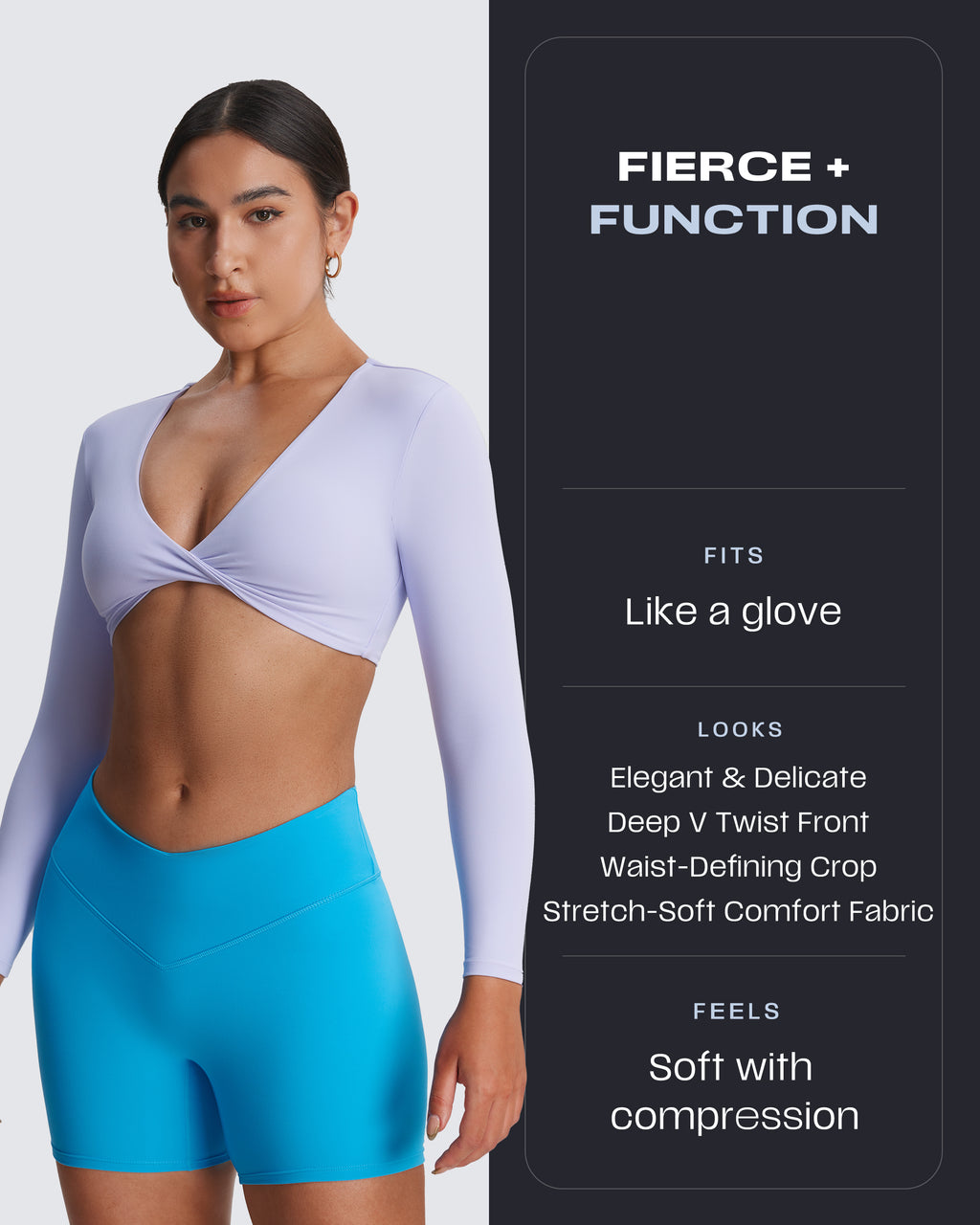 Aoxjox Deep V long-sleeved top