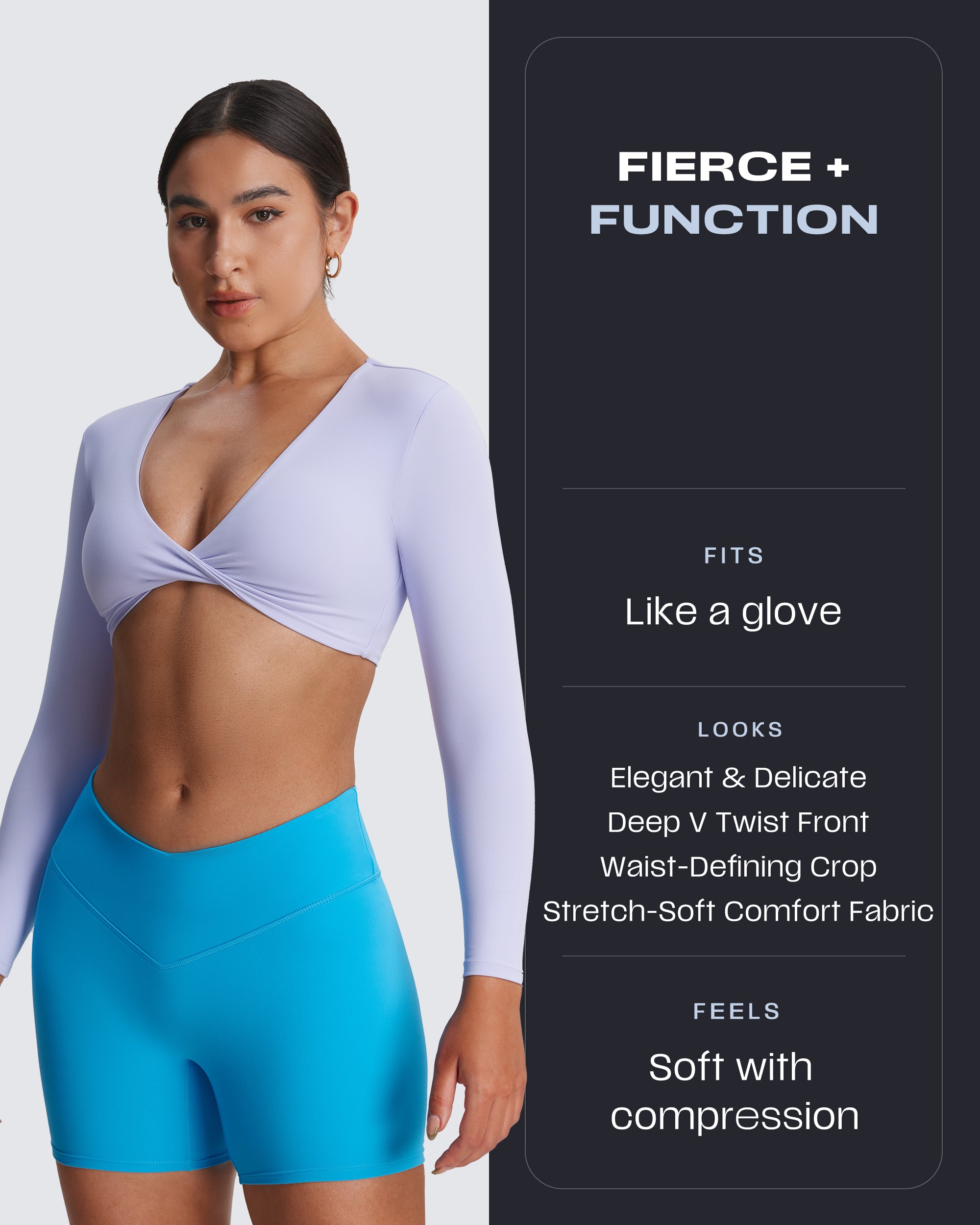 Aoxjox Deep V long-sleeved top