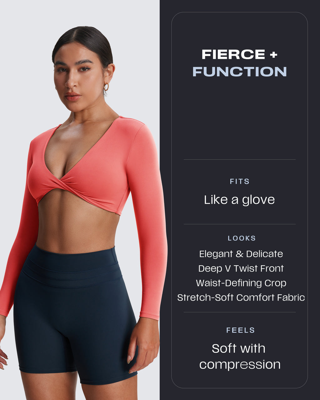 Aoxjox Deep V long-sleeved top