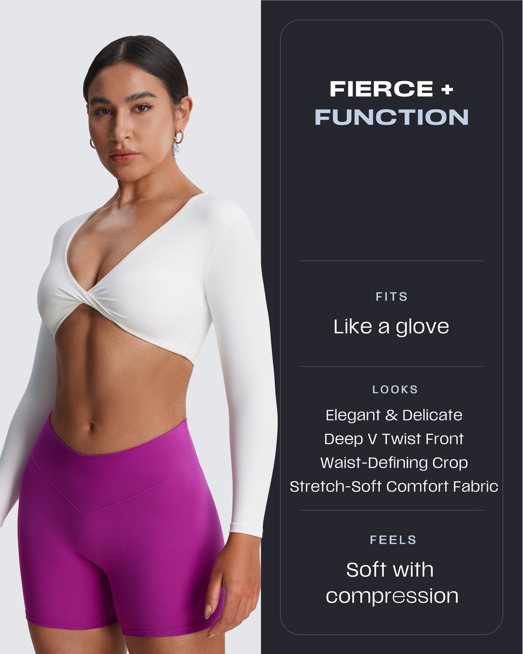 Aoxjox Deep V long-sleeved top