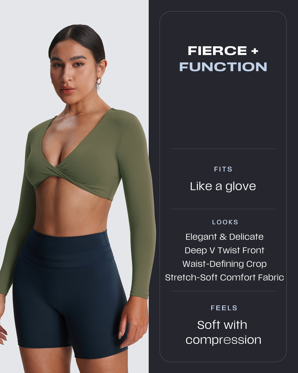 Aoxjox Deep V long-sleeved top