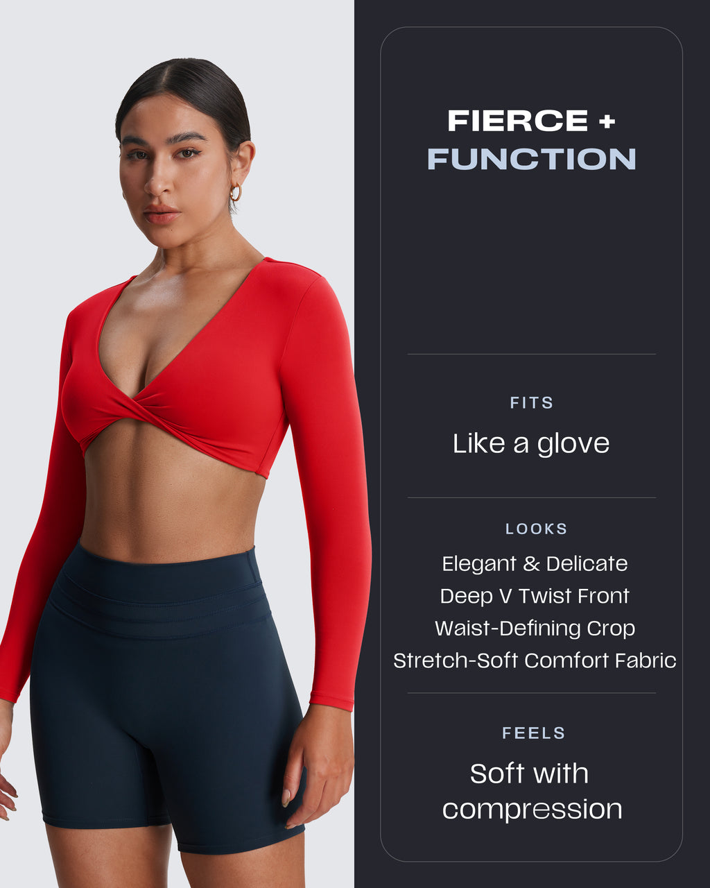 Aoxjox Deep V long-sleeved top