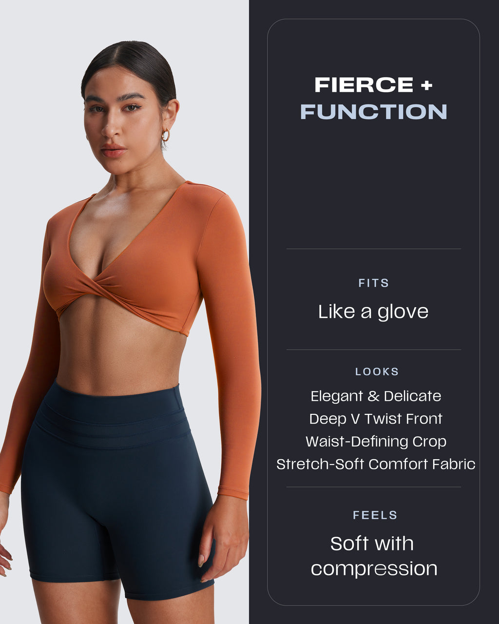 Aoxjox Deep V long-sleeved top (CONT'D)