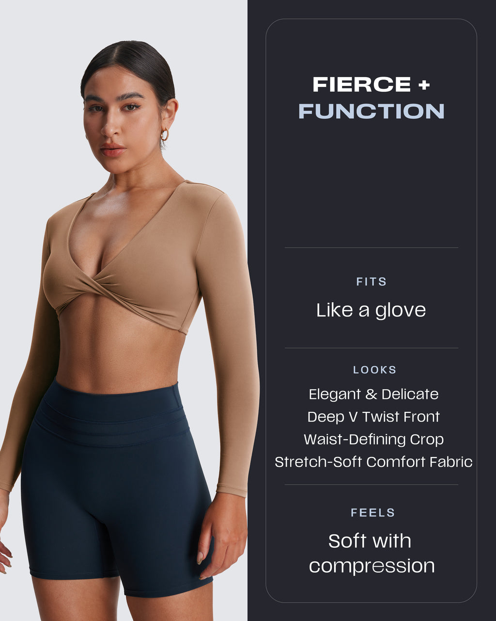 Aoxjox Deep V long-sleeved top (CONT'D)