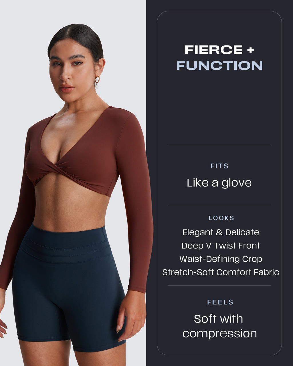 Aoxjox Deep V long-sleeved top (CONT'D)