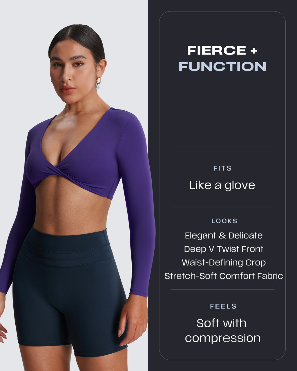 Aoxjox Deep V long-sleeved top (CONT'D)