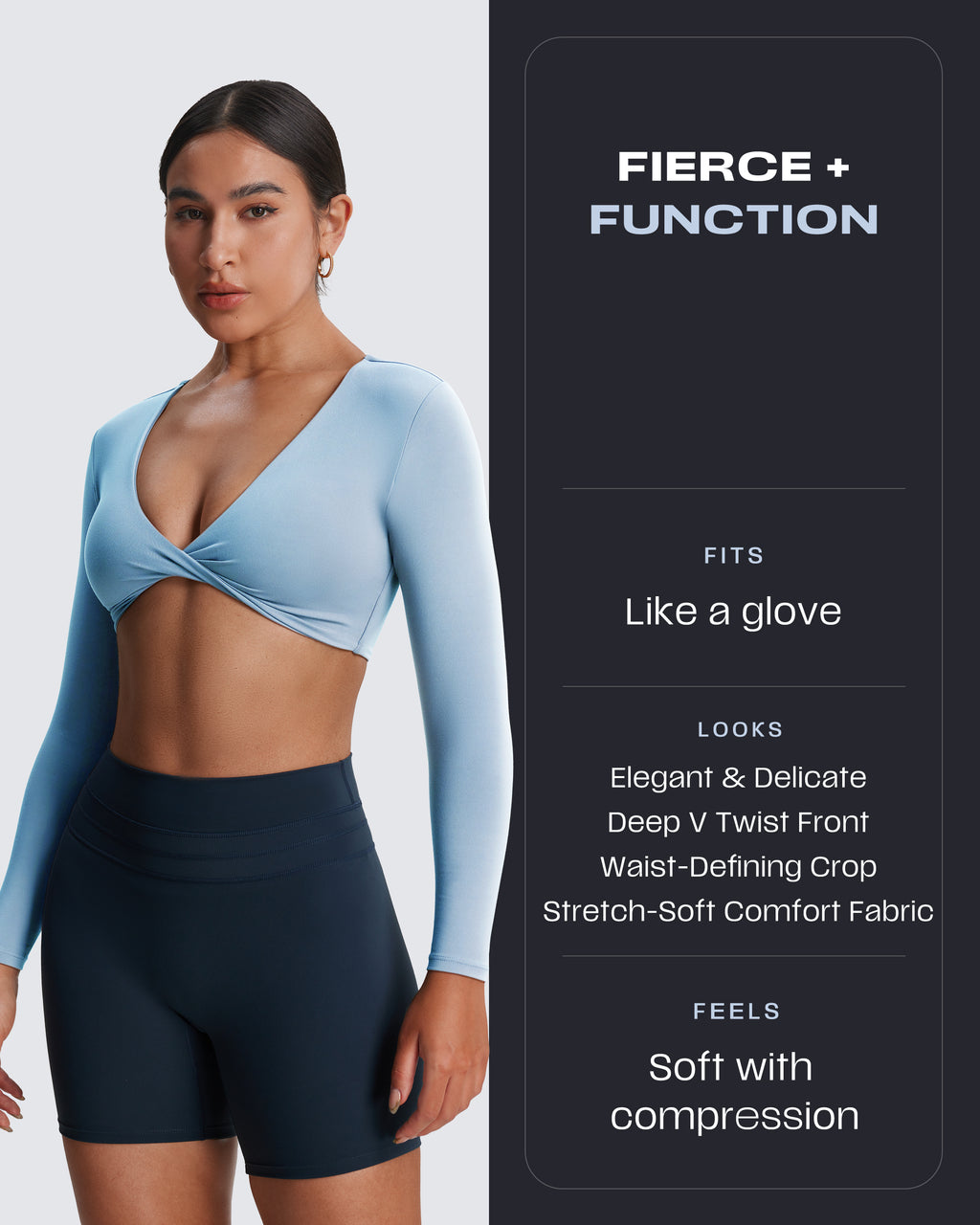 Aoxjox Deep V long-sleeved top