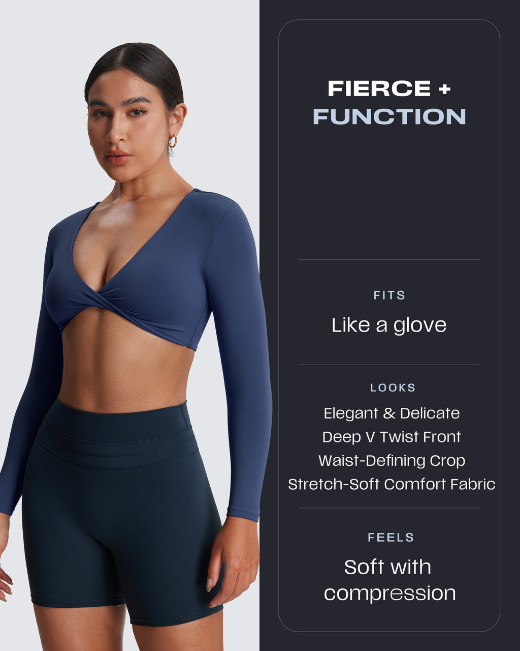 Aoxjox Deep V long-sleeved top