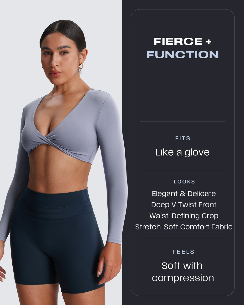 Aoxjox Deep V long-sleeved top