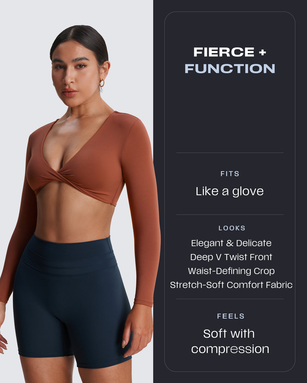 Aoxjox Deep V long-sleeved top