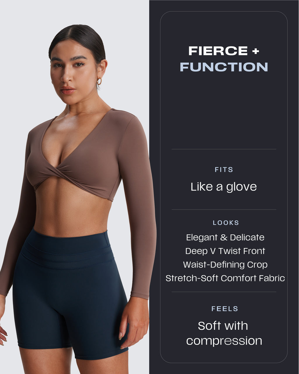 Aoxjox Deep V long-sleeved top
