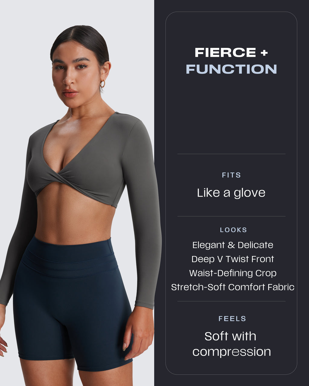 Aoxjox Deep V long-sleeved top