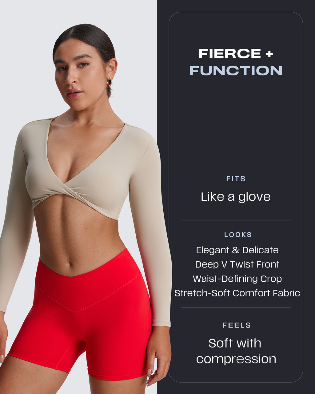 Aoxjox Deep V long-sleeved top