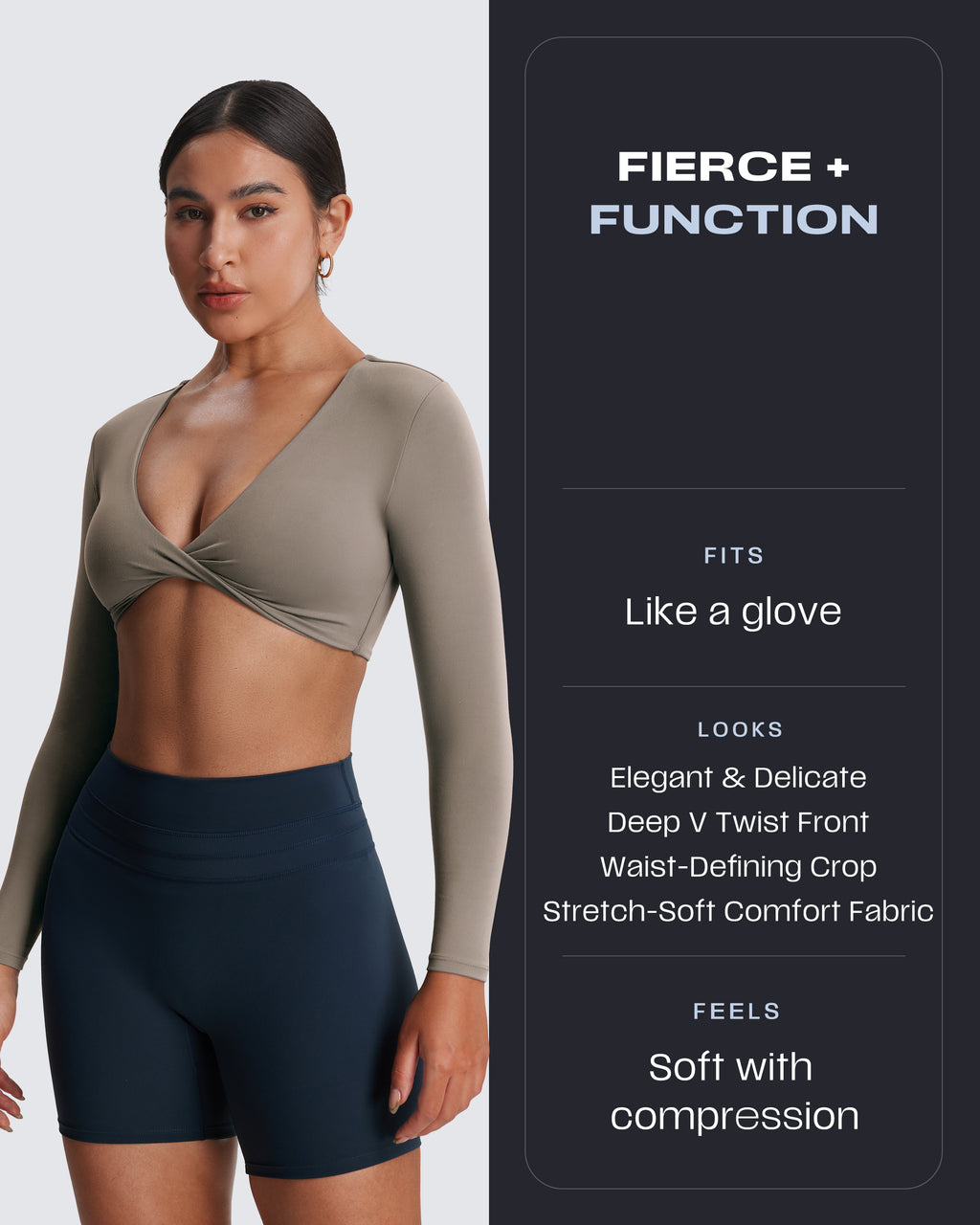 Aoxjox Deep V long-sleeved top (CONT'D)