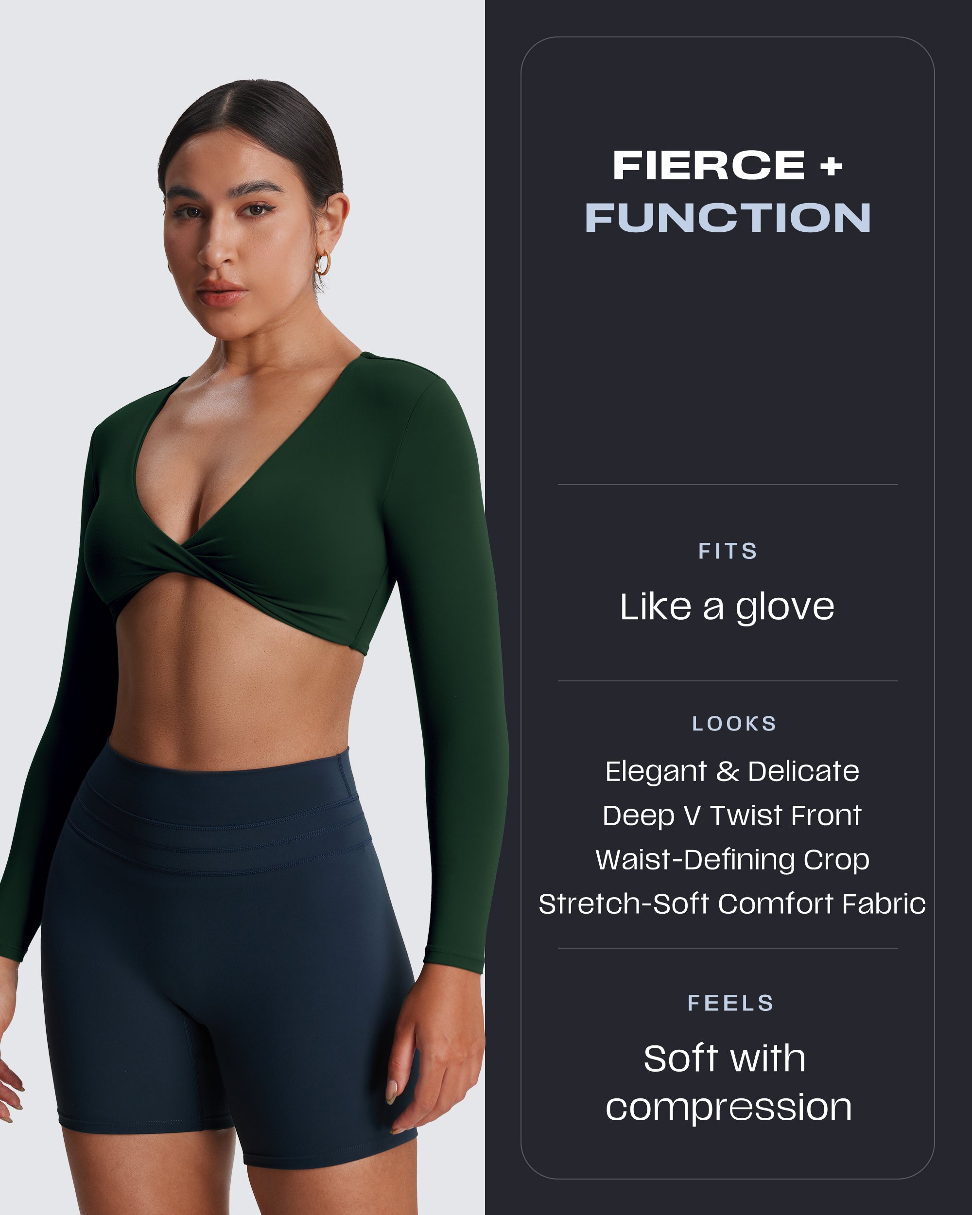 Aoxjox Deep V long-sleeved top (CONT'D)