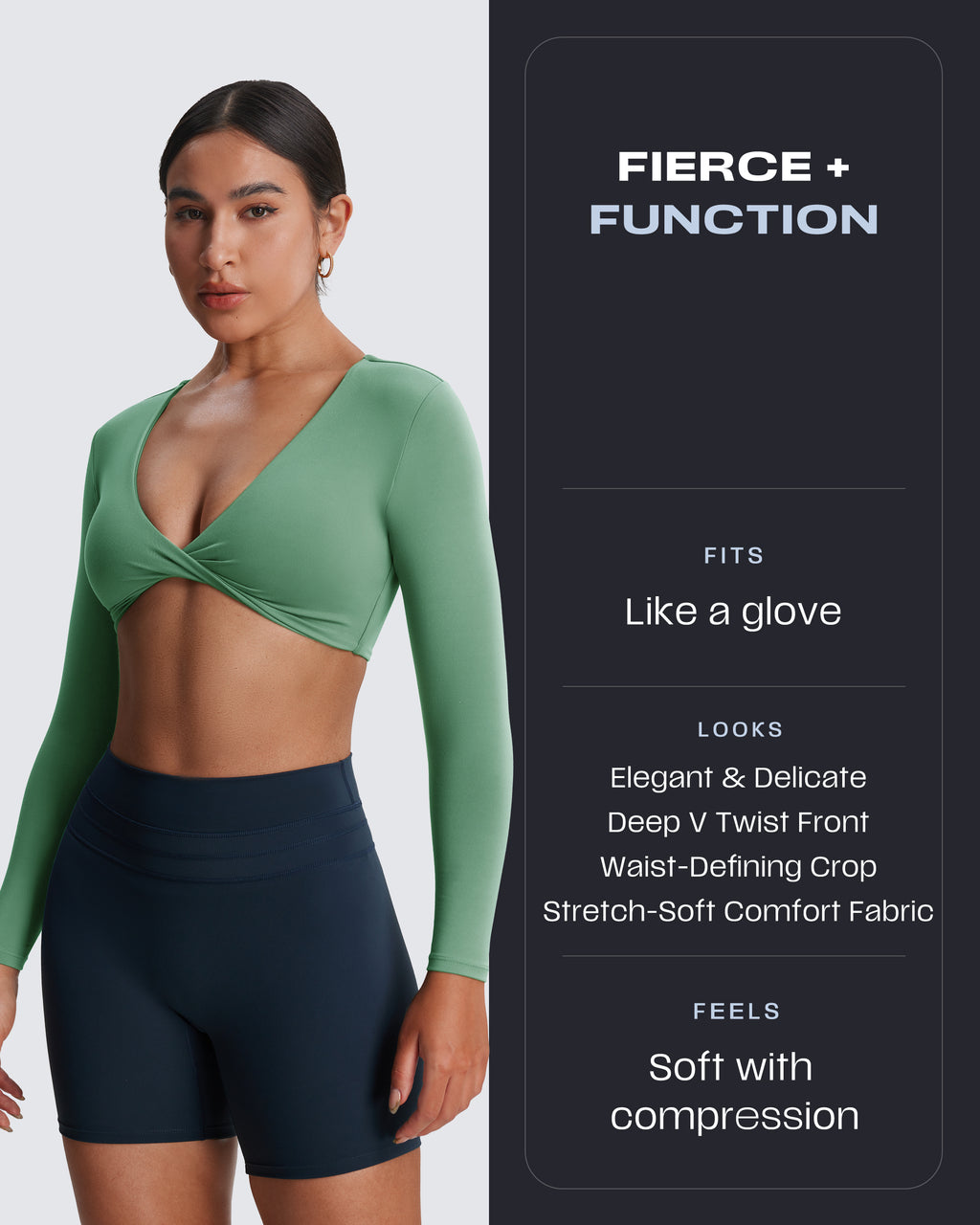 Aoxjox Deep V long-sleeved top