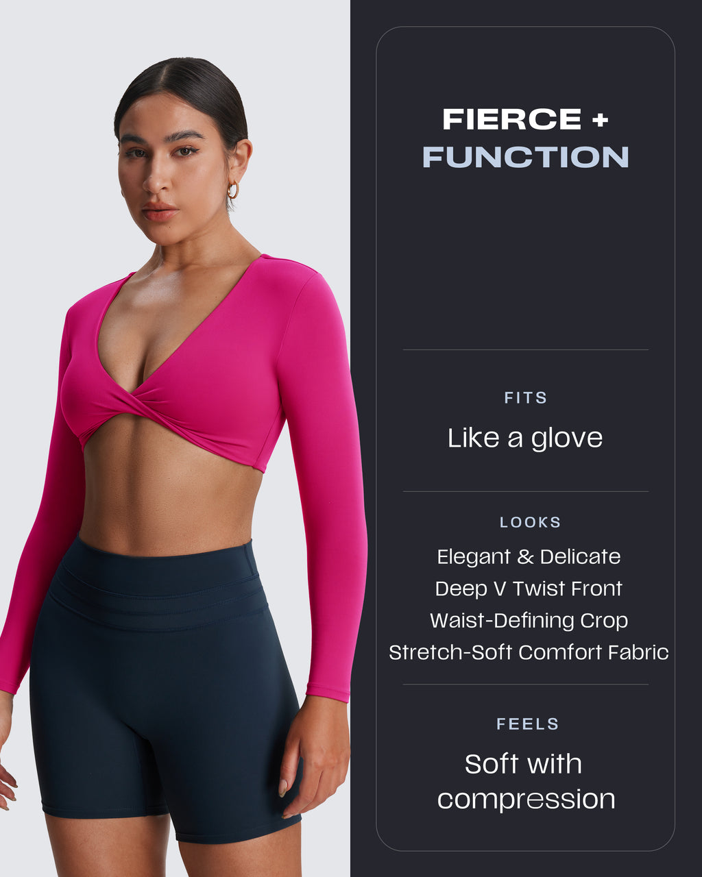 Aoxjox Deep V long-sleeved top