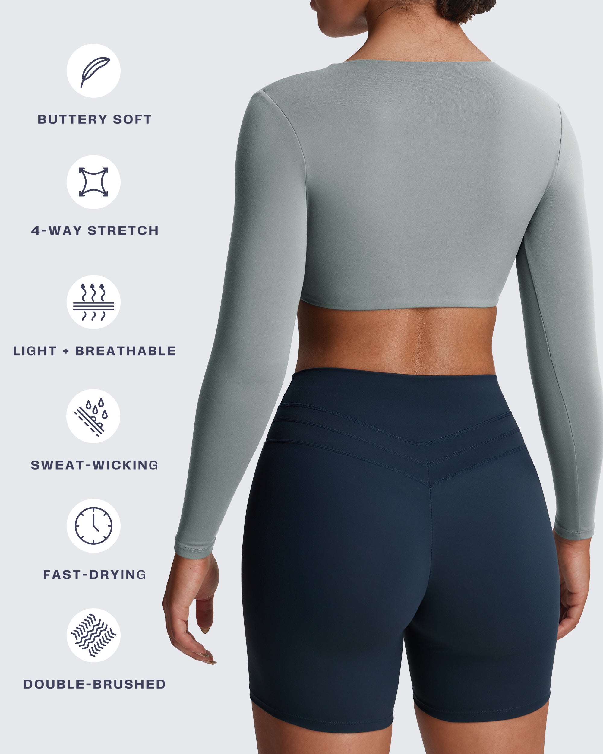 Aoxjox Deep V long-sleeved top