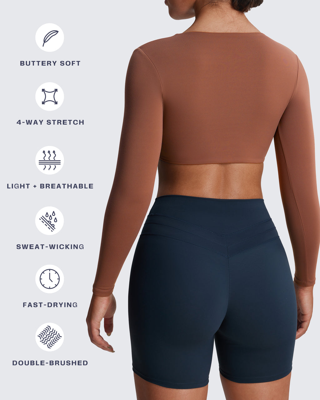 Aoxjox Deep V long-sleeved top