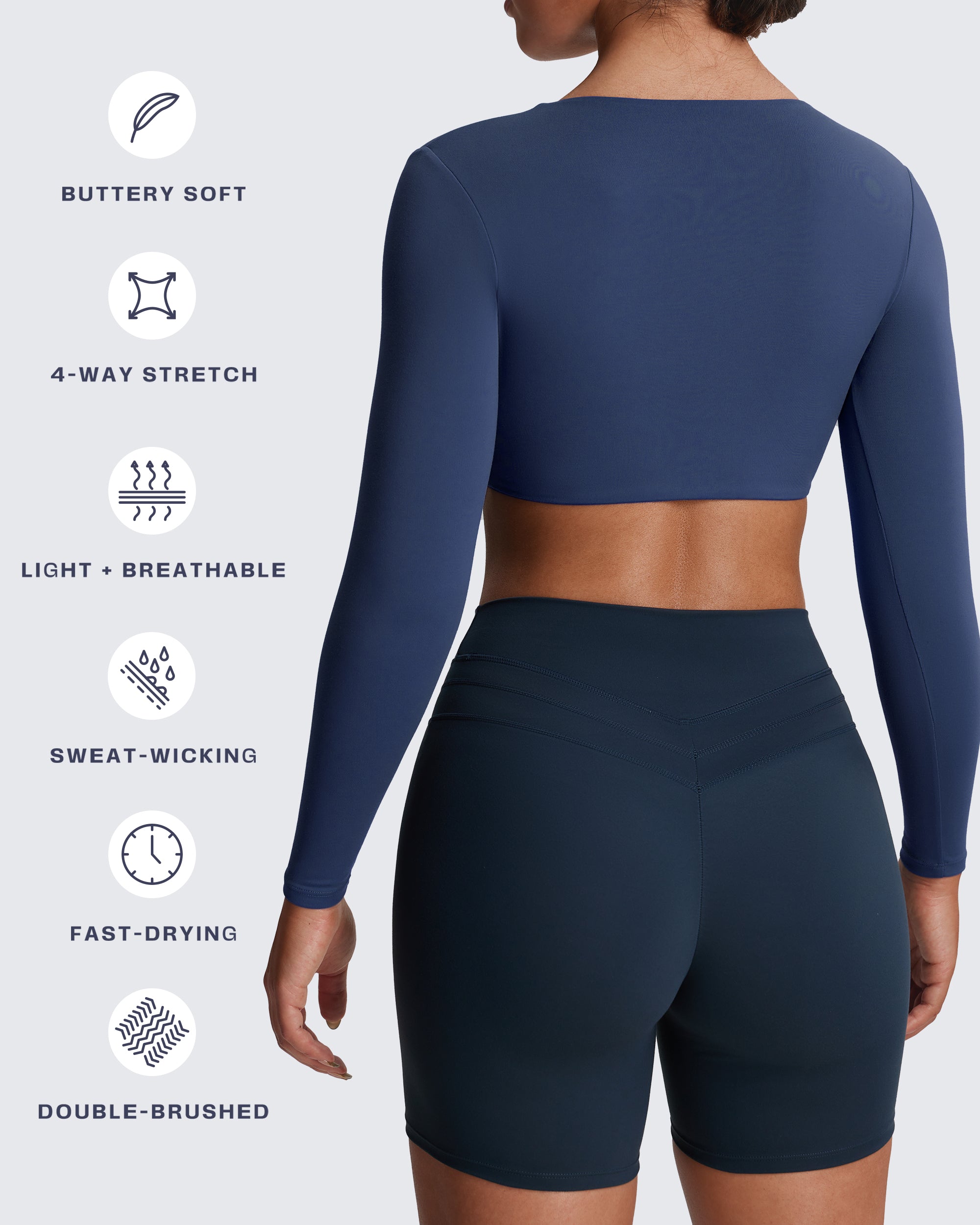 Aoxjox Deep V long-sleeved top