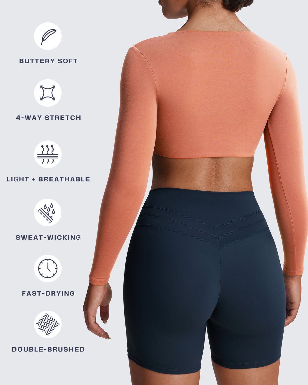 Aoxjox Deep V long-sleeved top