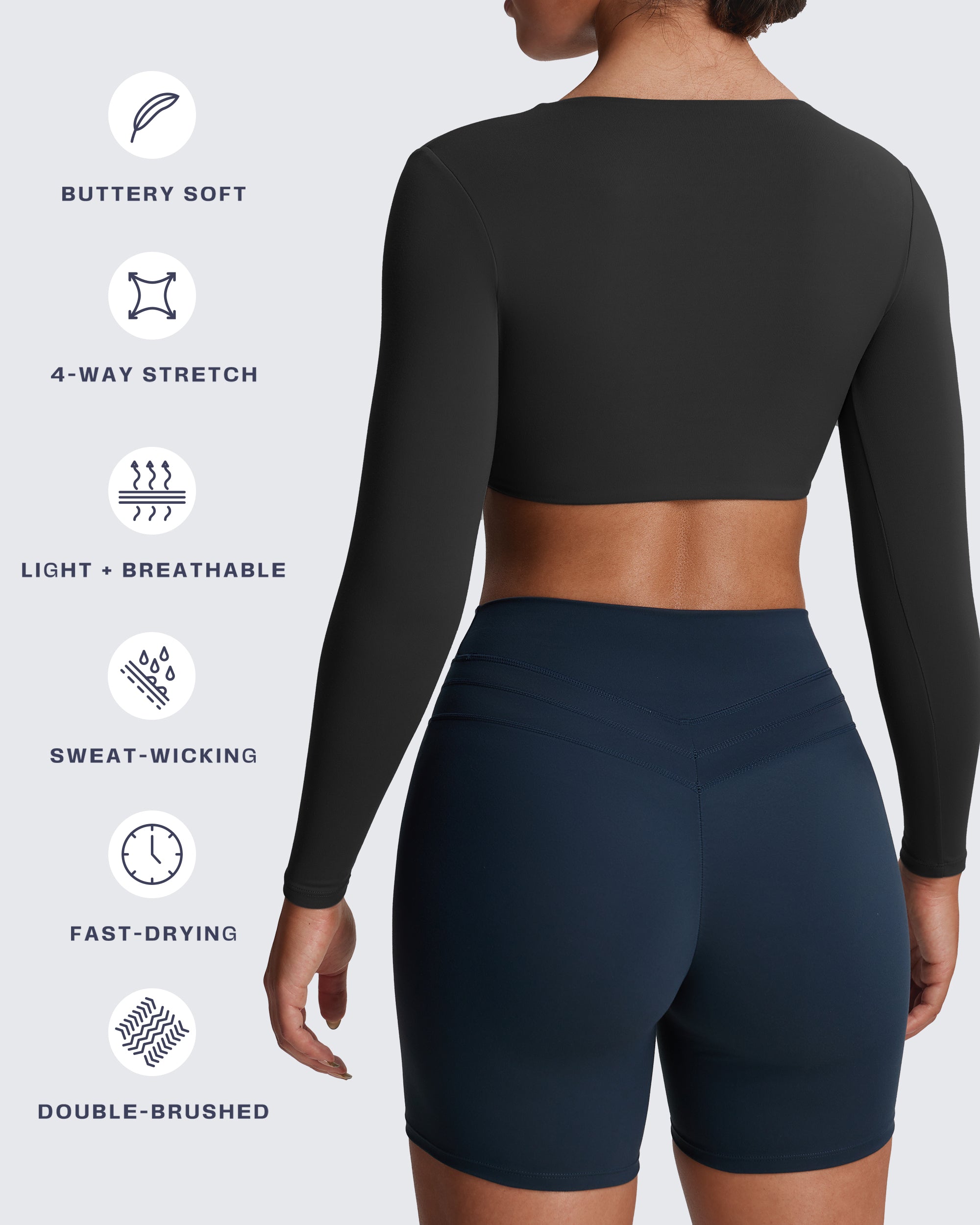 Aoxjox Deep V long-sleeved top