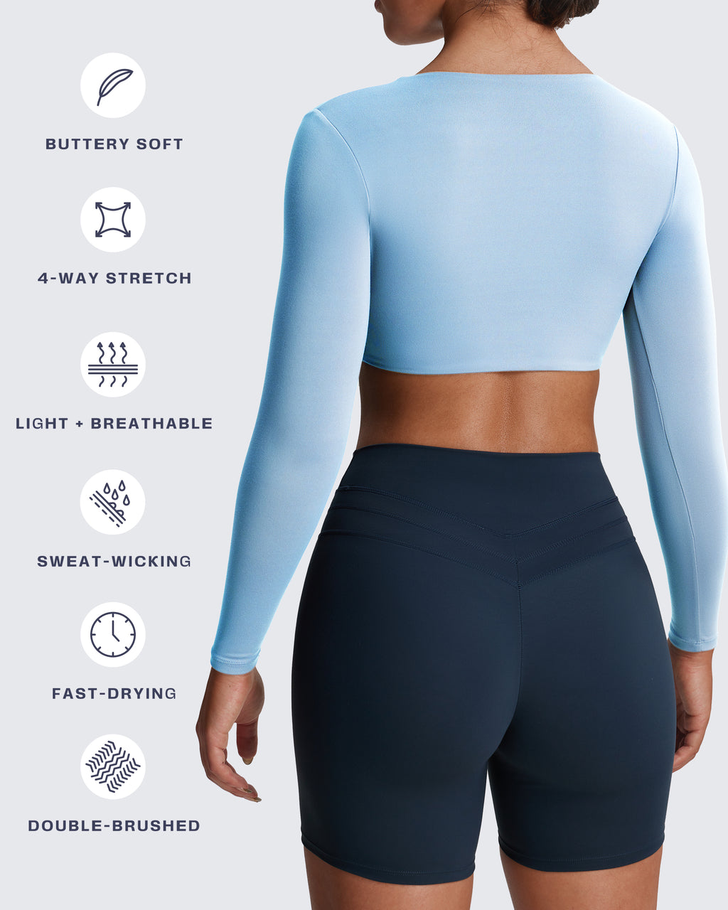 Aoxjox Deep V long-sleeved top