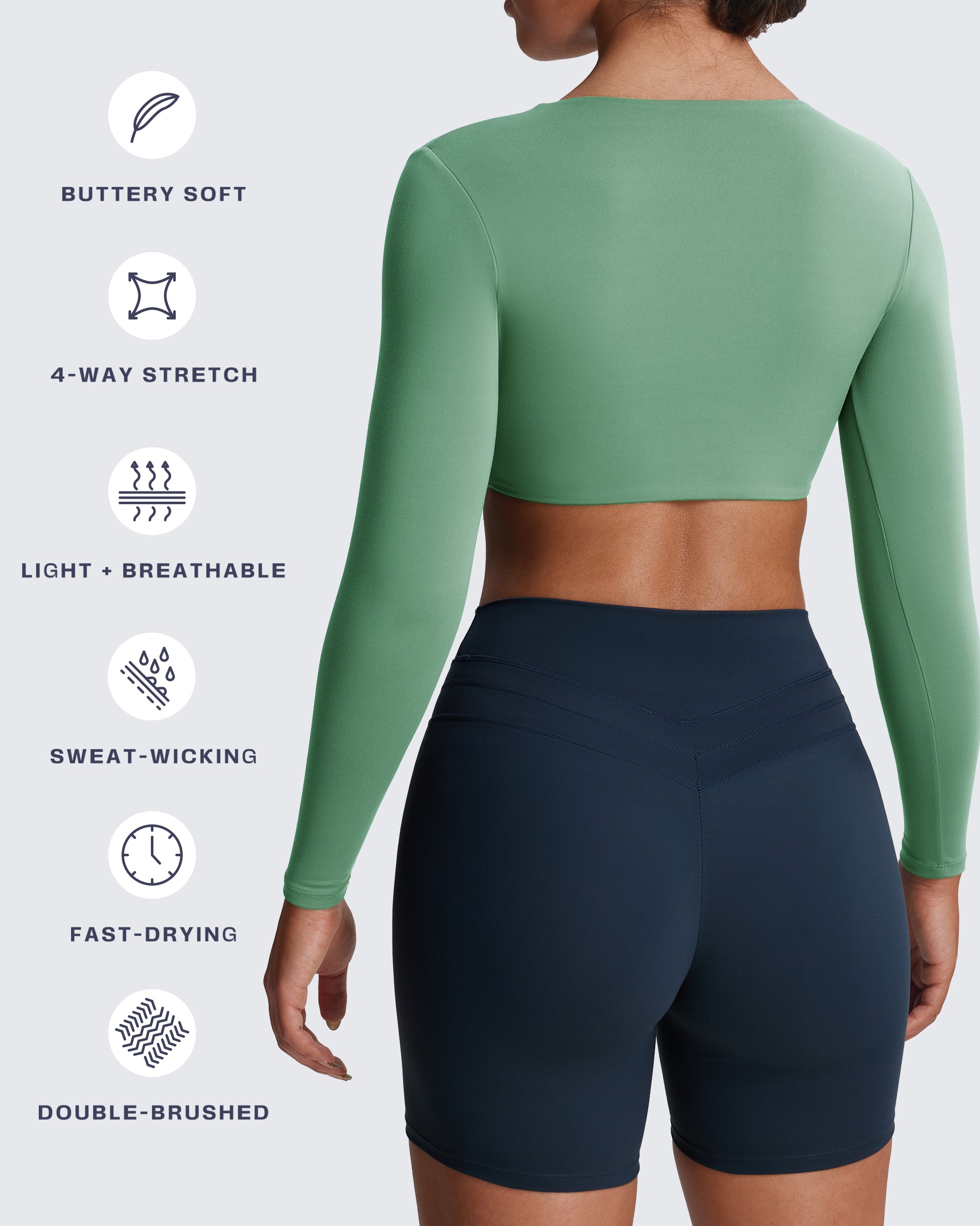 Aoxjox Deep V long-sleeved top