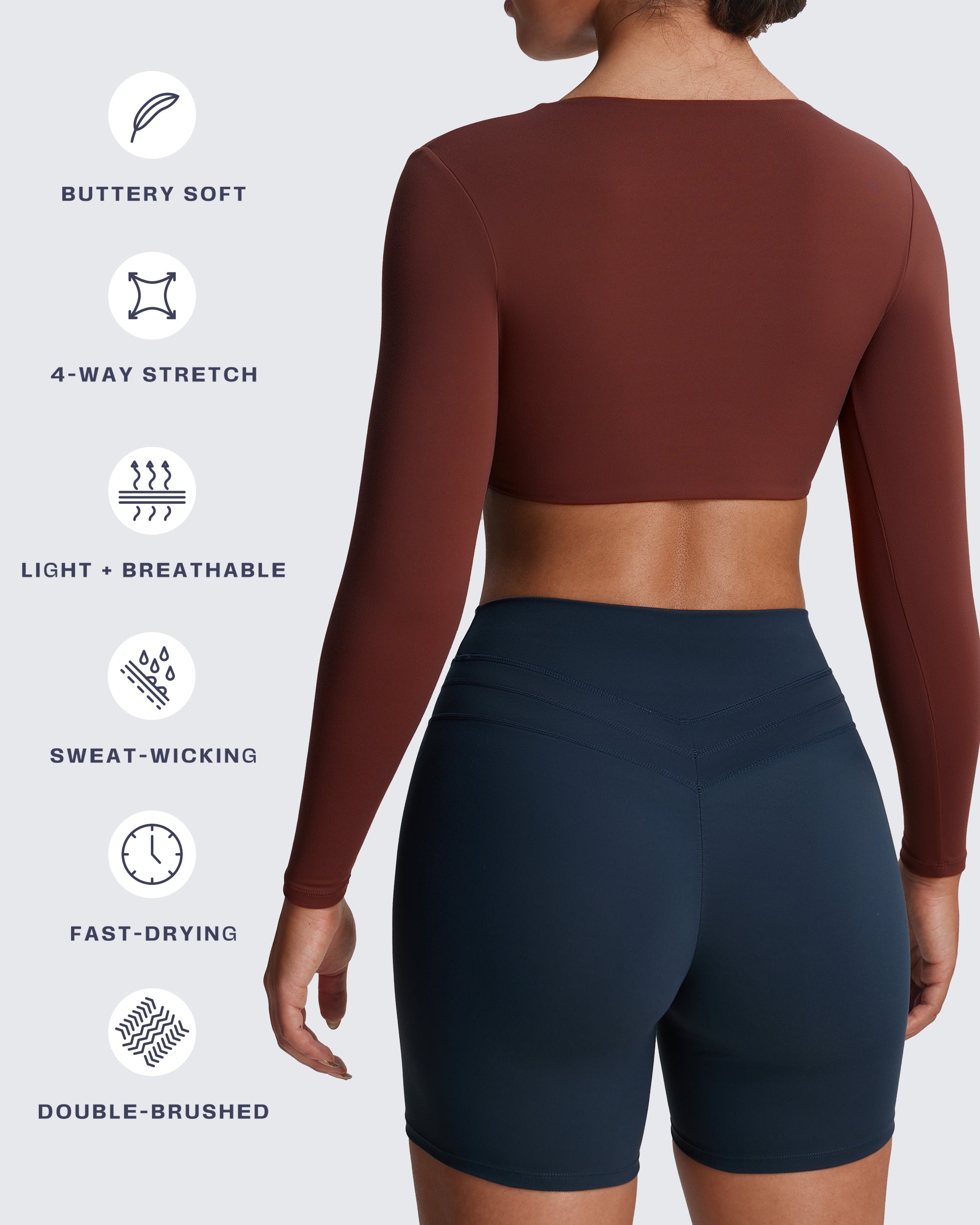 Aoxjox Deep V long-sleeved top (CONT'D)