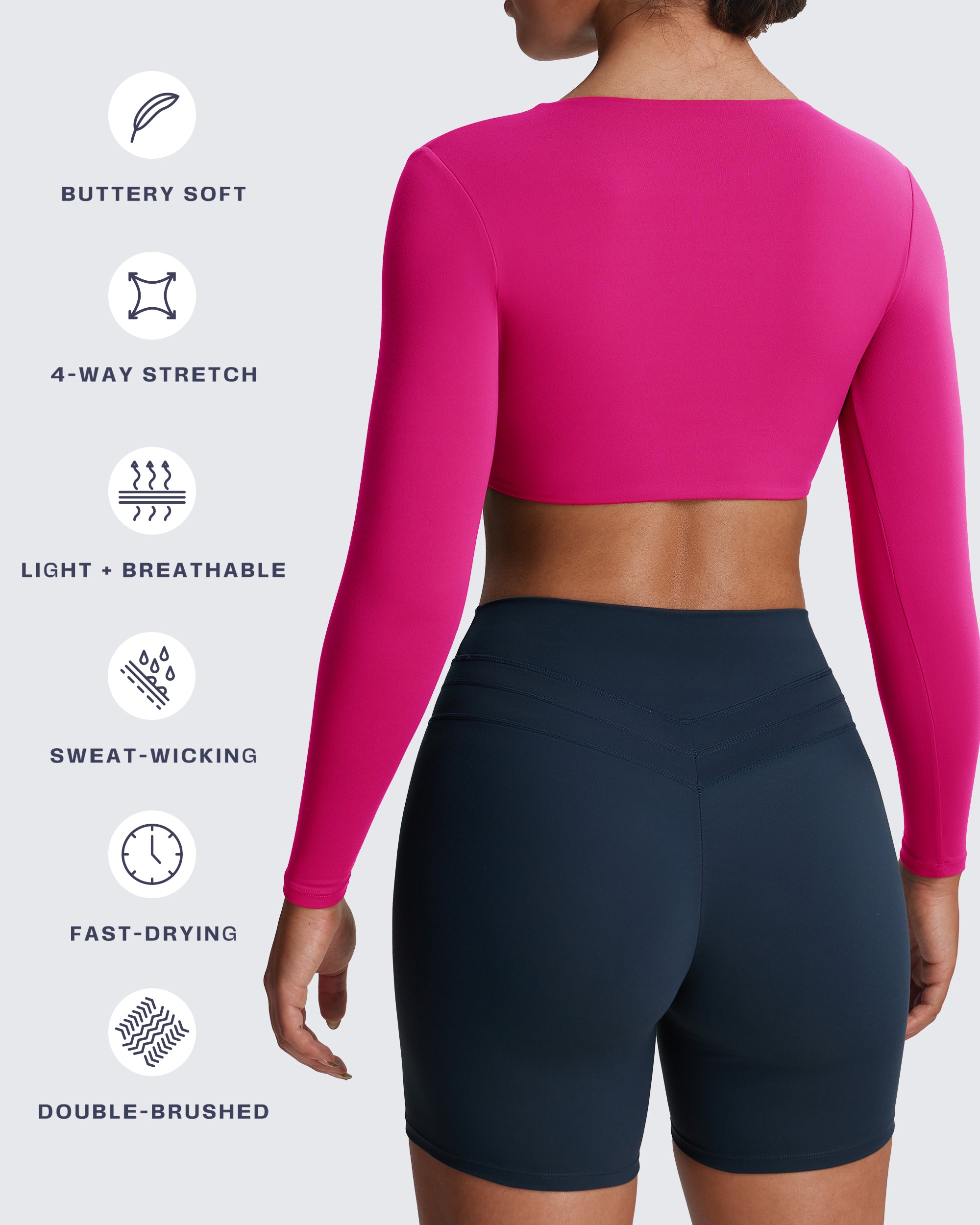 Aoxjox Deep V long-sleeved top