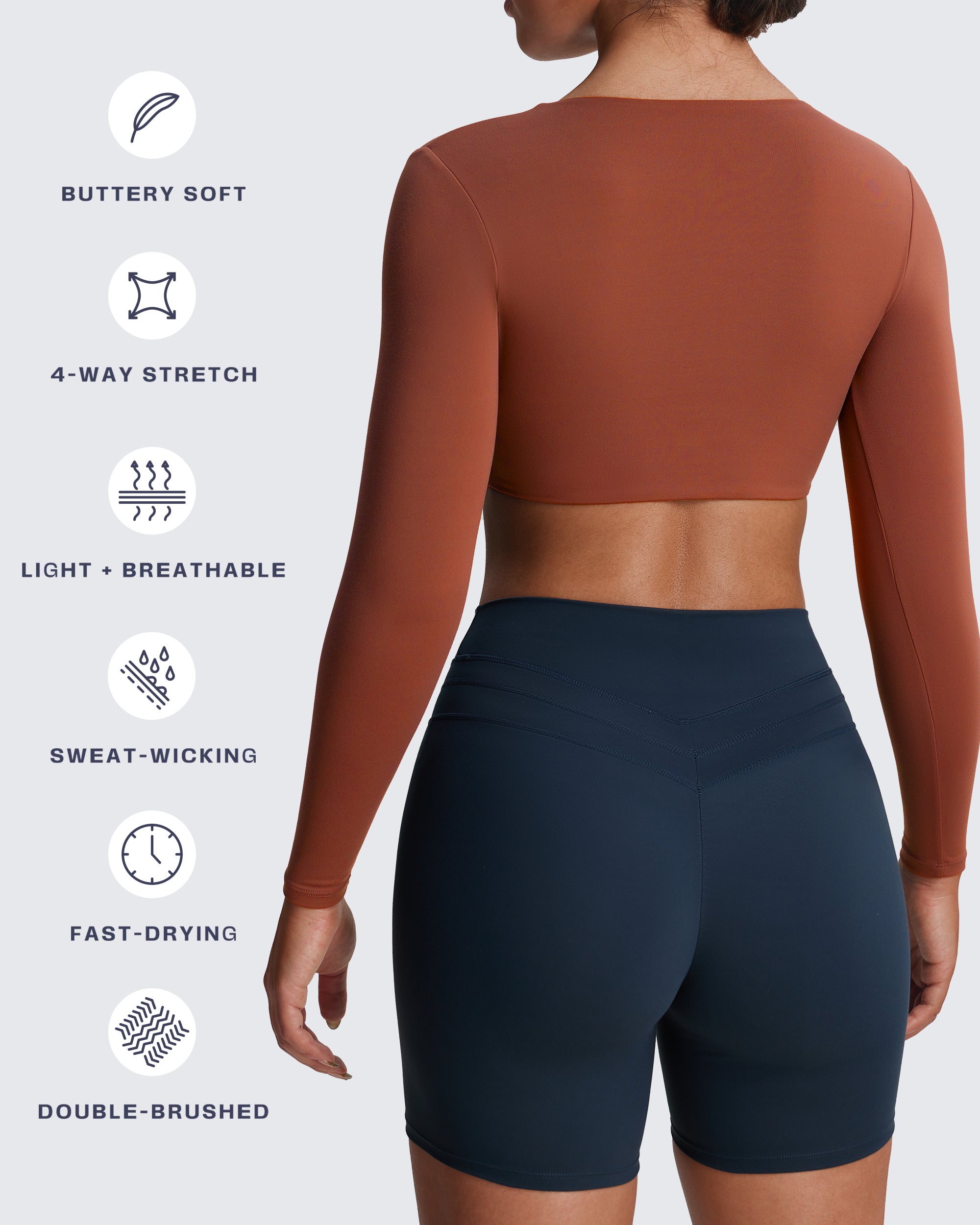 Aoxjox Deep V long-sleeved top