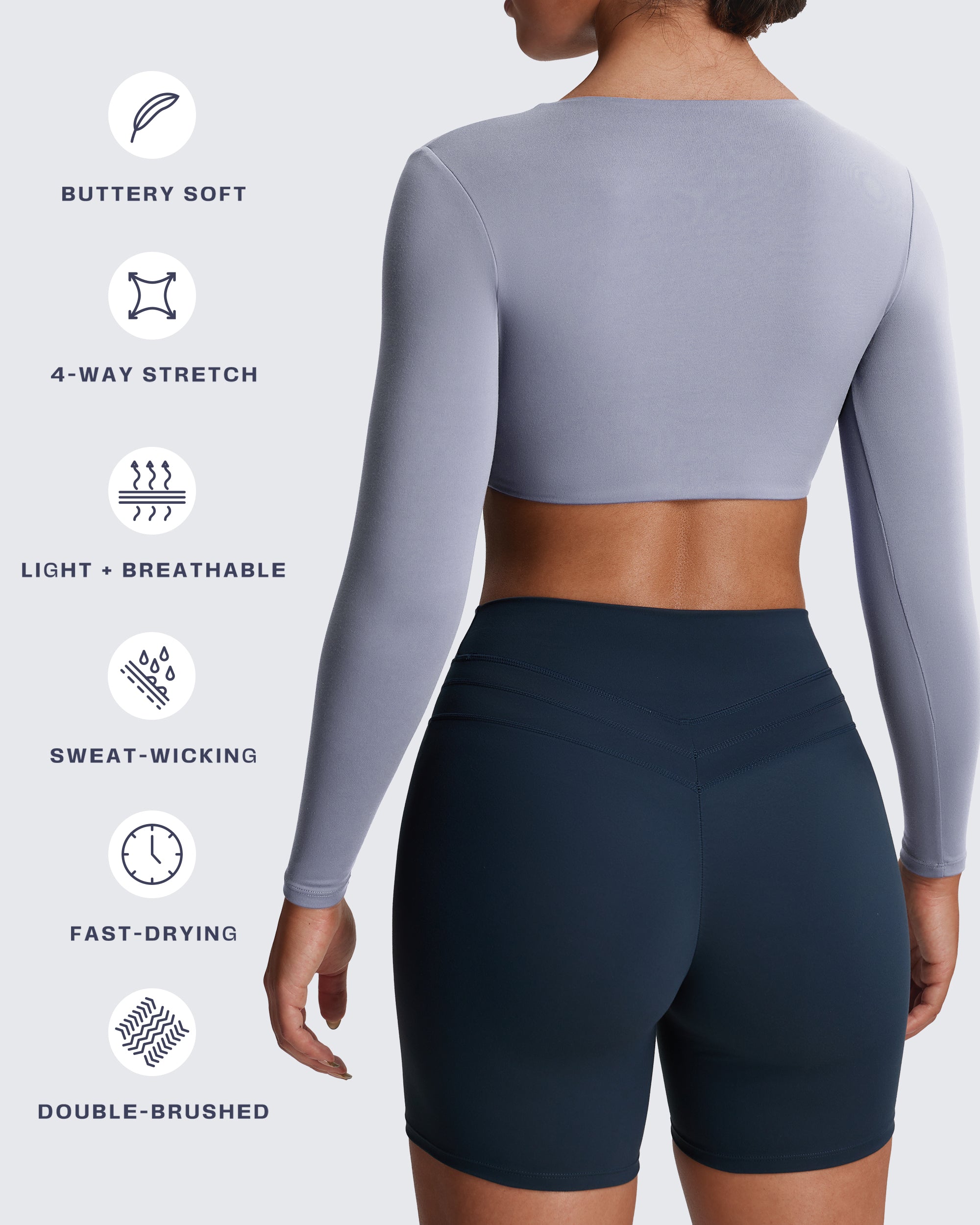 Aoxjox Deep V long-sleeved top