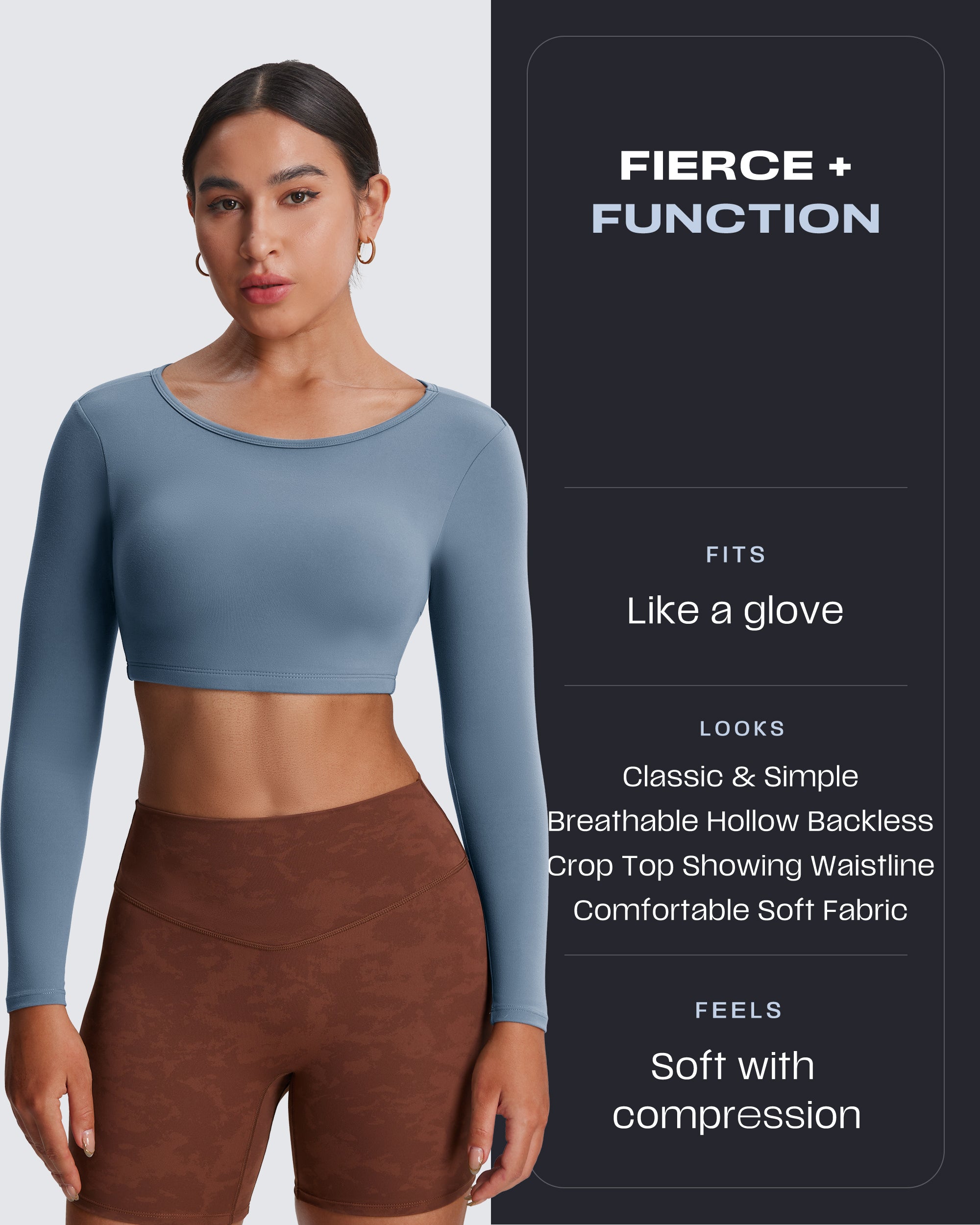 Aoxjox "Clarissa" Long Sleeve Crop (CONT'D)