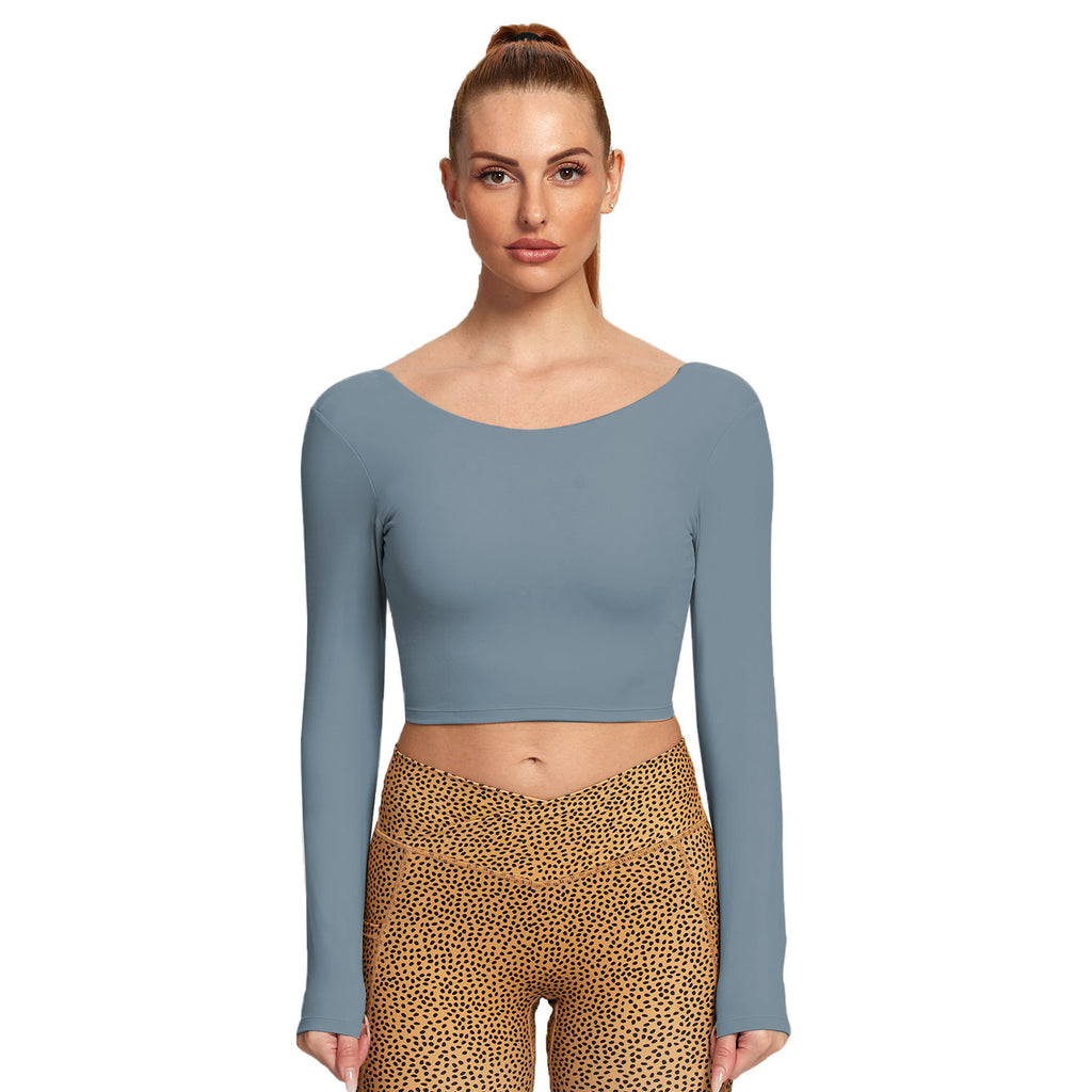 Aoxjox "Emma" Twist Back Long Sleeve Crop