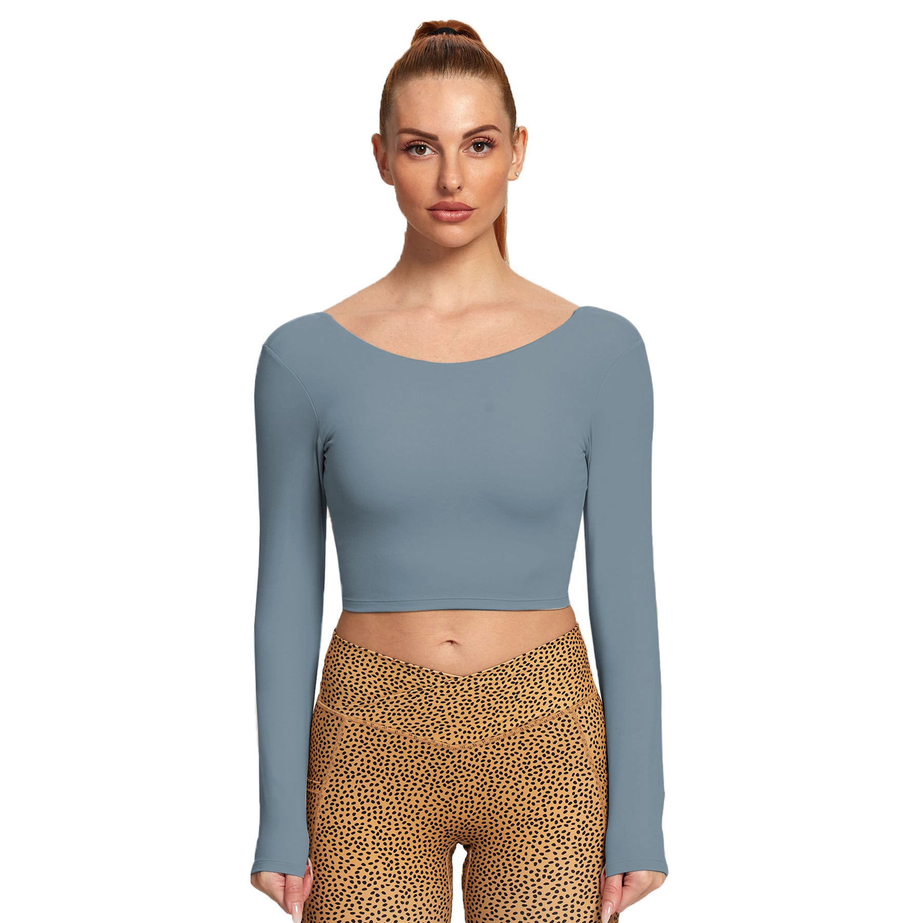 Aoxjox "Emma" Twist Back Long Sleeve Crop