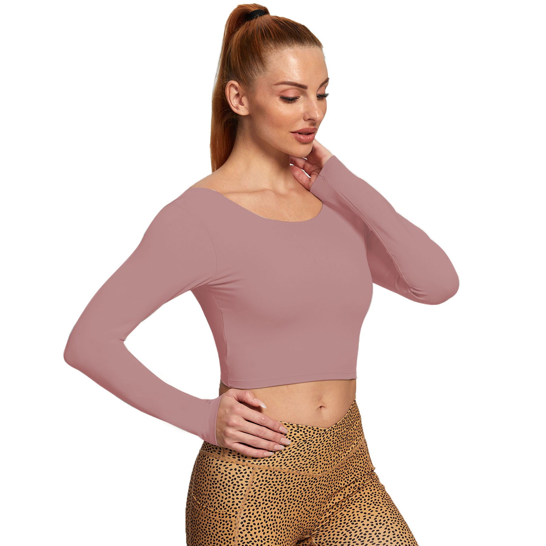 Aoxjox "Emma" Twist Back Long Sleeve Crop