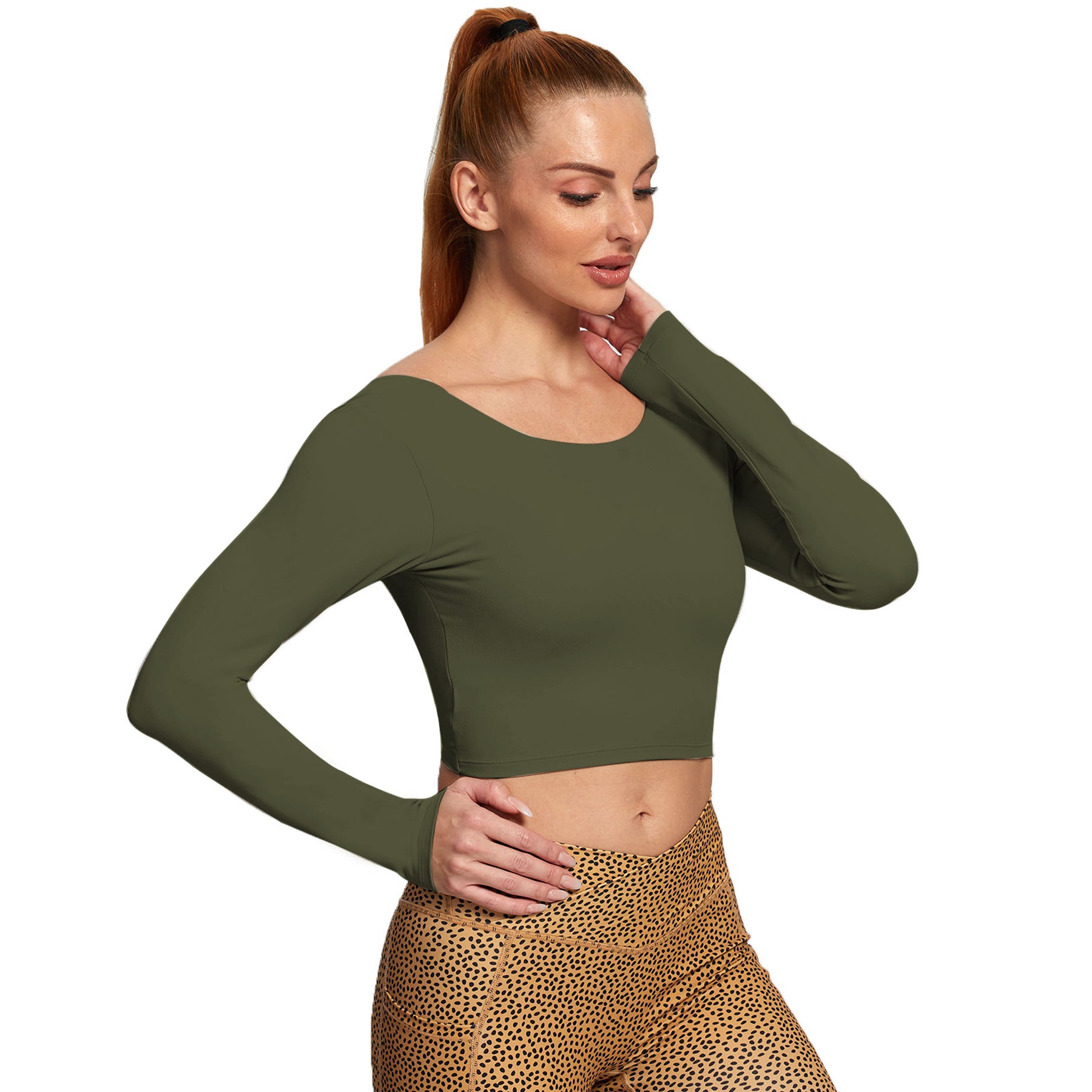 Aoxjox "Emma" Twist Back Long Sleeve Crop