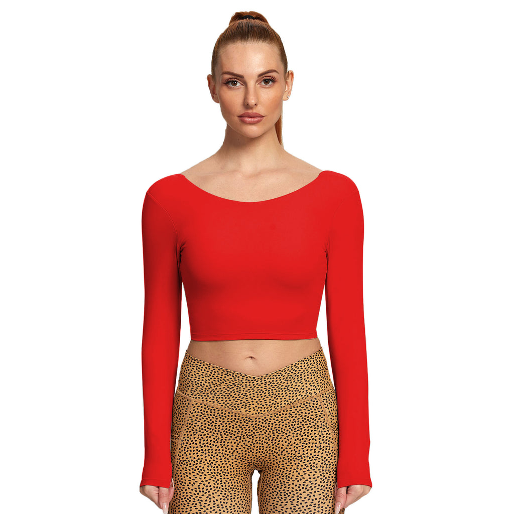 Aoxjox "Emma" Twist Back Long Sleeve Crop