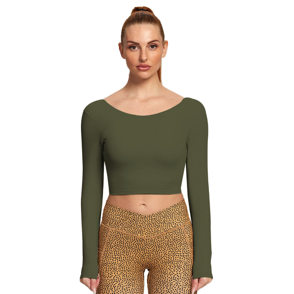 Aoxjox "Emma" Twist Back Long Sleeve Crop