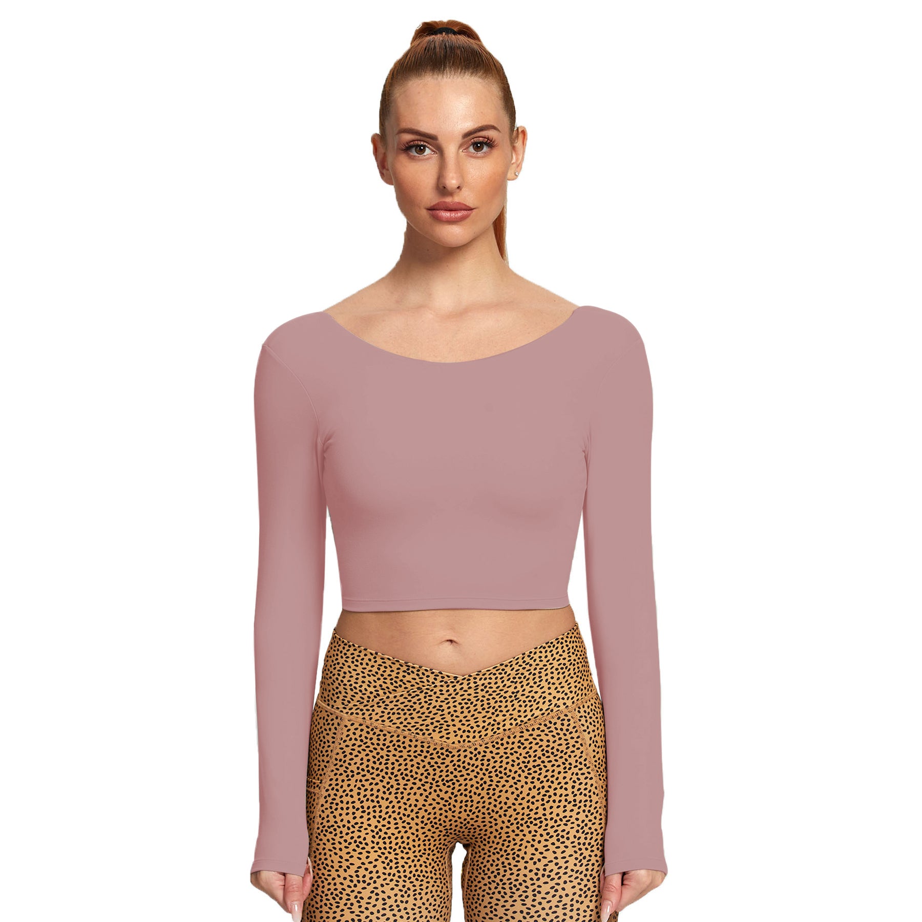 Aoxjox "Emma" Twist Back Long Sleeve Crop