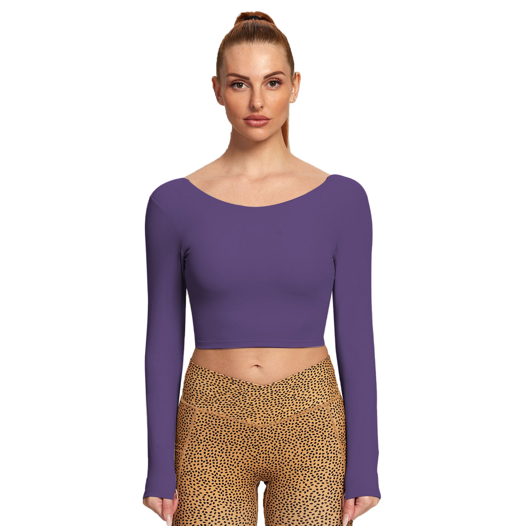 Aoxjox "Emma" Twist Back Long Sleeve Crop