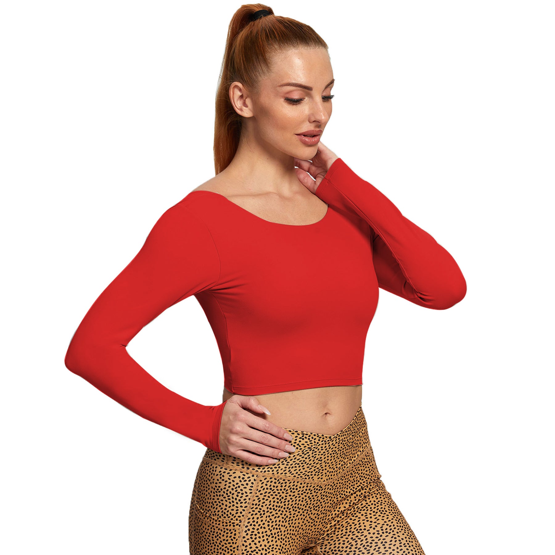 Aoxjox "Emma" Twist Back Long Sleeve Crop